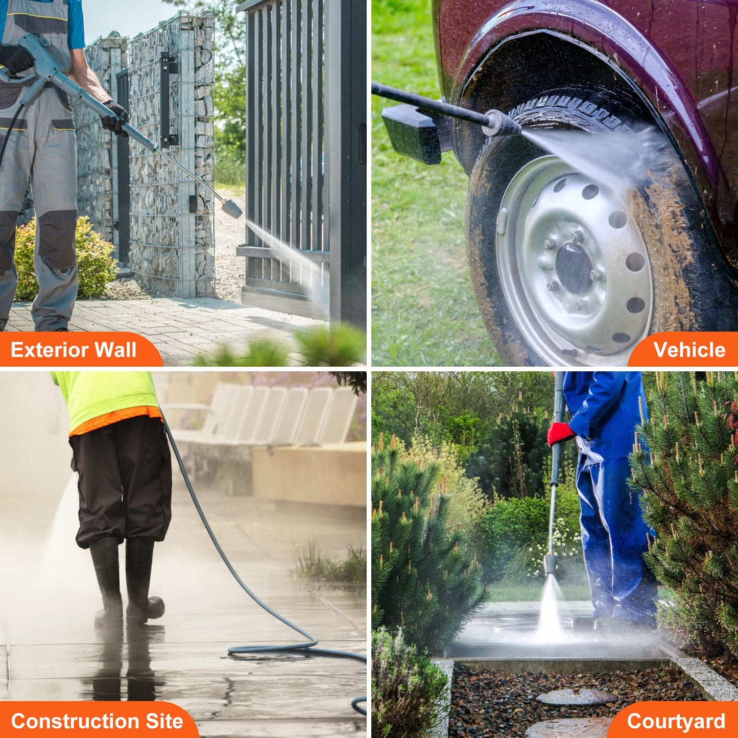 VEVOR Pressure Washer Pump, 4400 PSI, 4.0 GPM, 1" Shaft Horizontal Triplex Plunger, Replacement Power Washer Pumps Kit, Parts Washer Pump, Compatible with Simpson, Honda, Homelite, Troybilt etc.