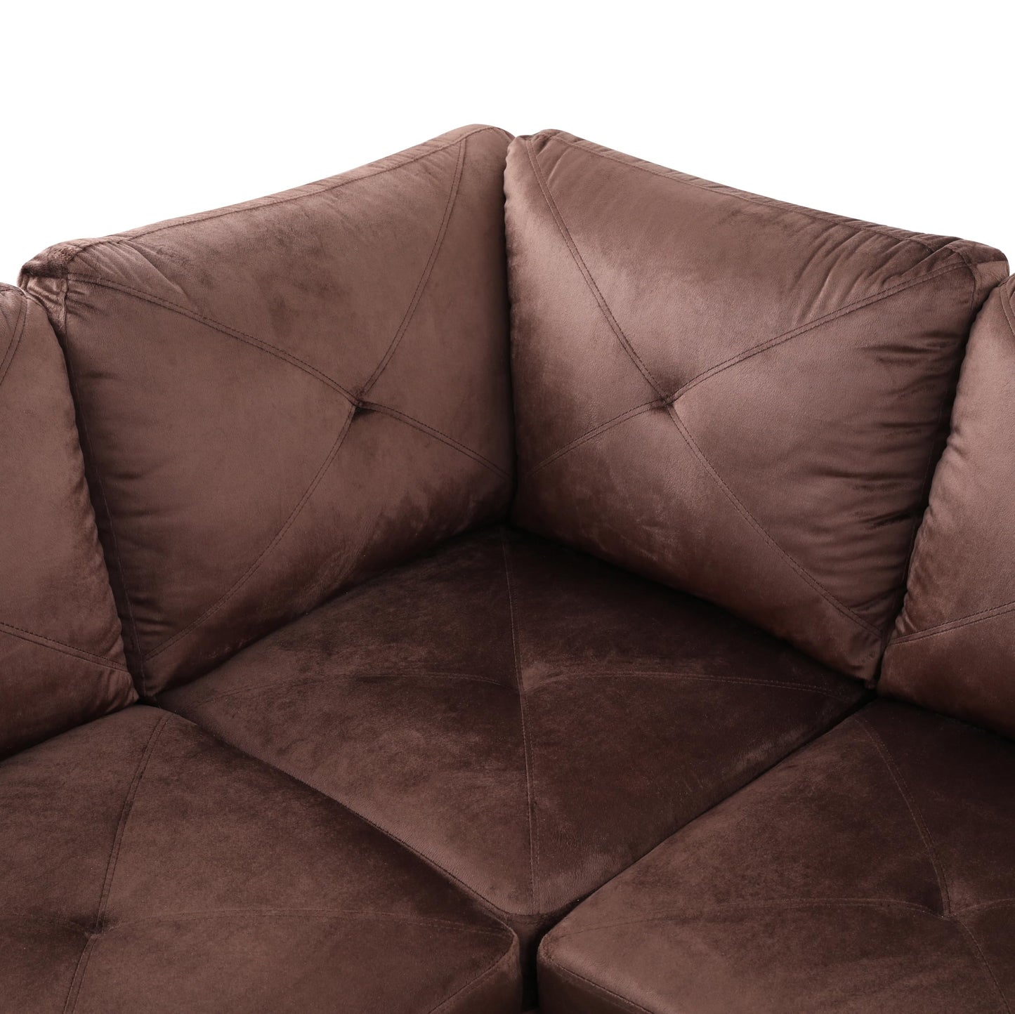 NicBex 97" L Shaped Couch Sectional Couches for Living Room, 2-Piece Modular Sofa with Movable Chaise & Deep Seat for Apartment, Bedroom, Office, Brown