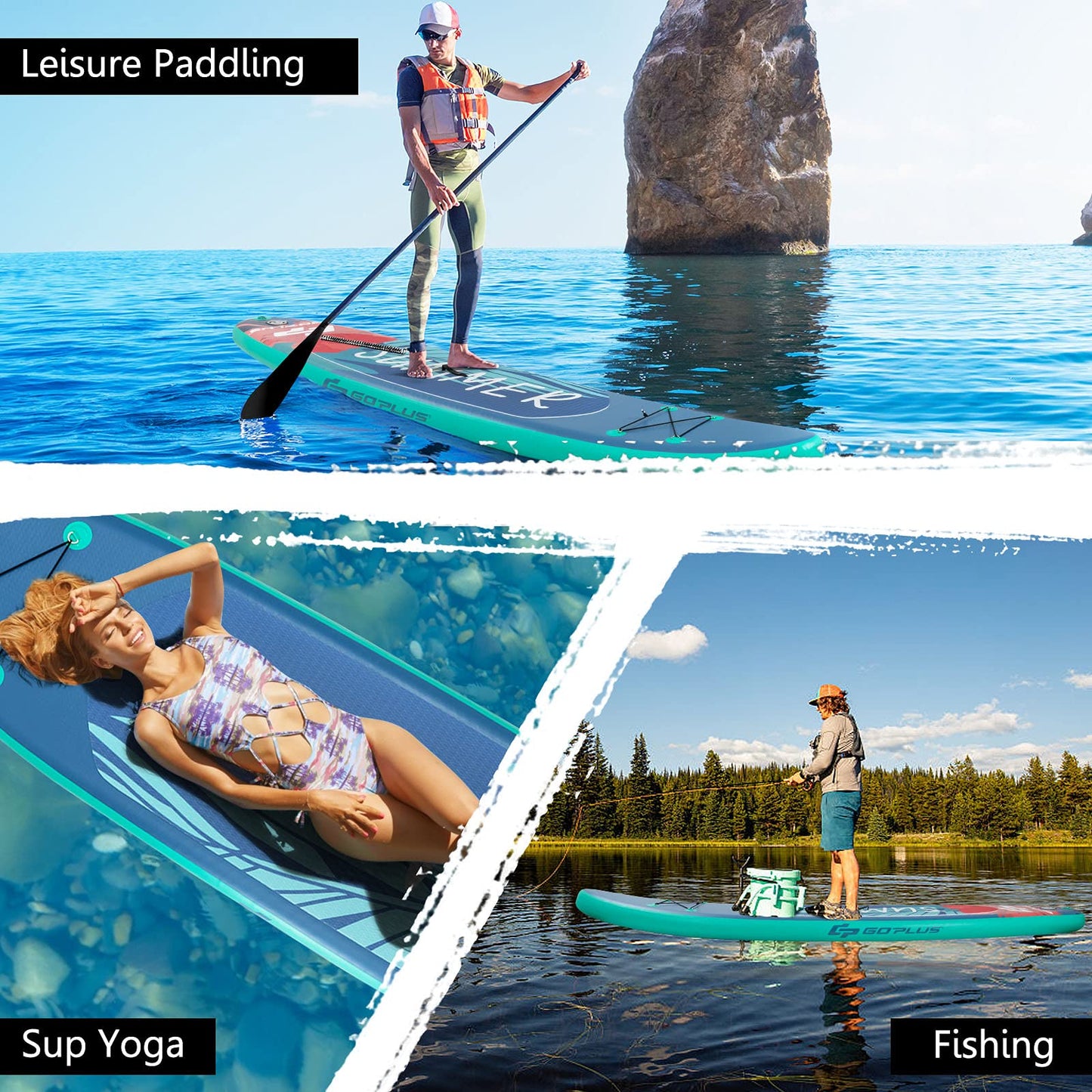 Stand Up Paddle Board- 10'/10.5'/11'×30"×6" SPORFIT Inflatable Paddleboard with Premium SUP Accessories & Backpack, Non-Slip Deck, Waterproof Bag, Leash, Paddle and Hand Pump for Youth & Adult