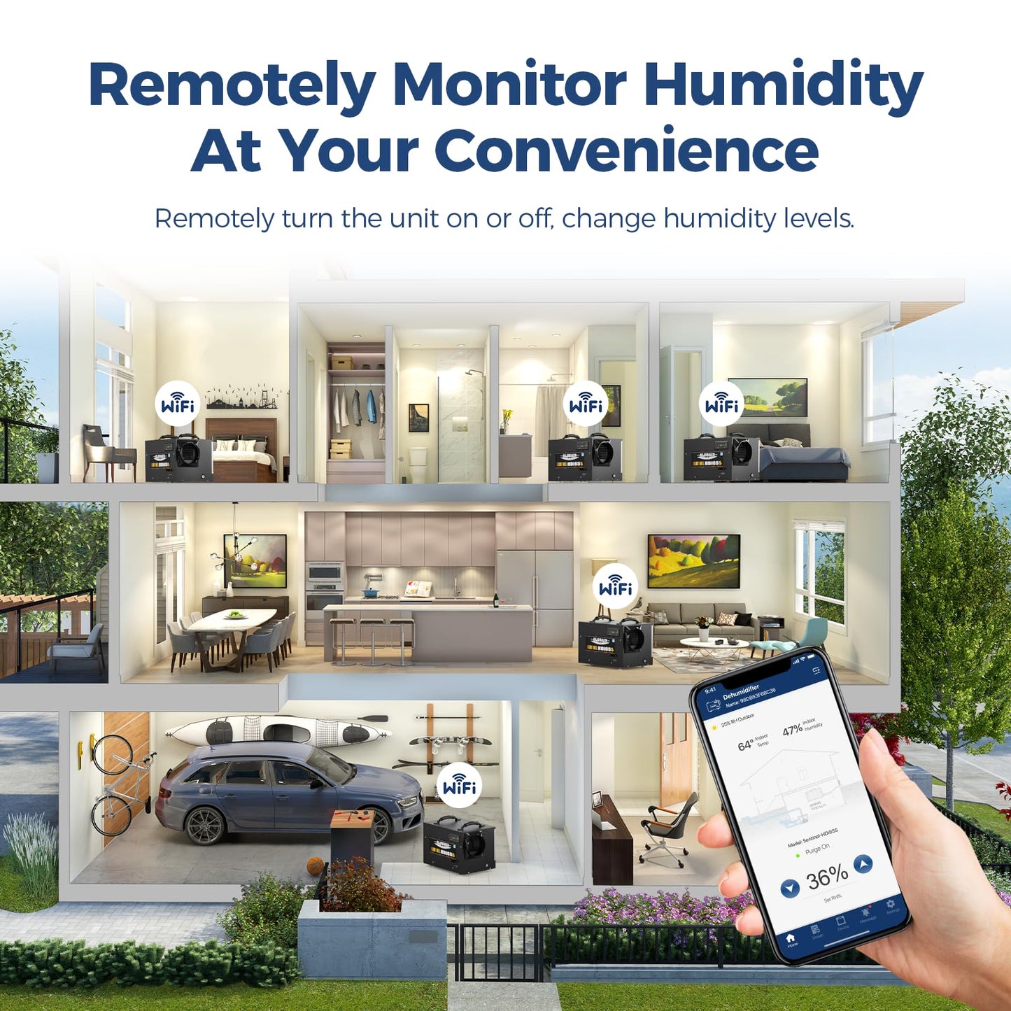 ALORAIR 120 PPD Energy Star Wi-Fi Dehumidifier for Crawl Space, Basement, and Commercial Use, APP Control with Pump and Hose, Compact Auto-Defrost Design