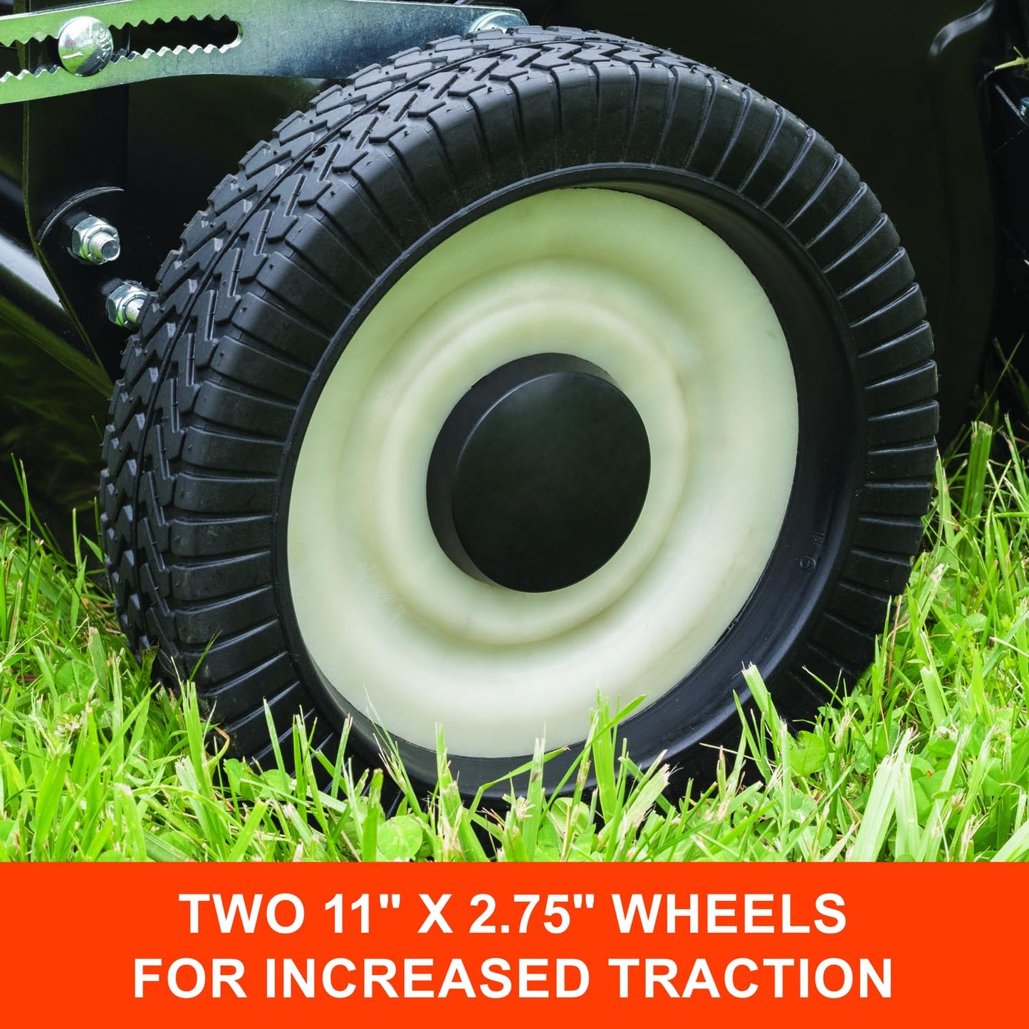 Agri-Fab Heavy Duty Tow Behind Lawn Sweeper, 50 in Working Width with 26 Cu Ft Hopper and Adjustable Brush Height