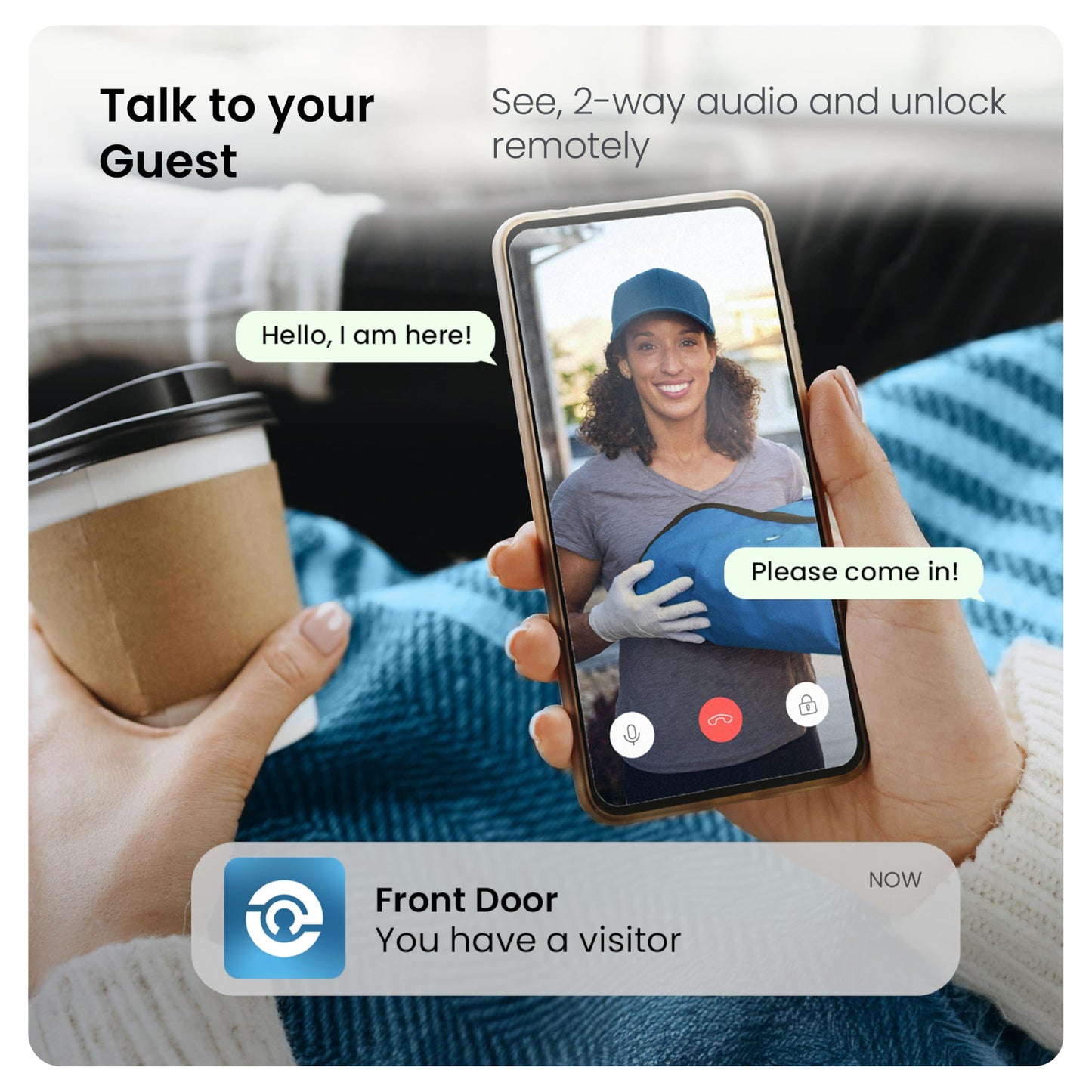 Lockly Vision Elite Video Smart Lock with Camera, Smart Wi-Fi Deadbolt for Front Door, PIN Genie® Keypad, Fingerprint Door Lock, Motion Sensor, App Remote Control, 2-Way Audio Doorbell, No Monthly Fee