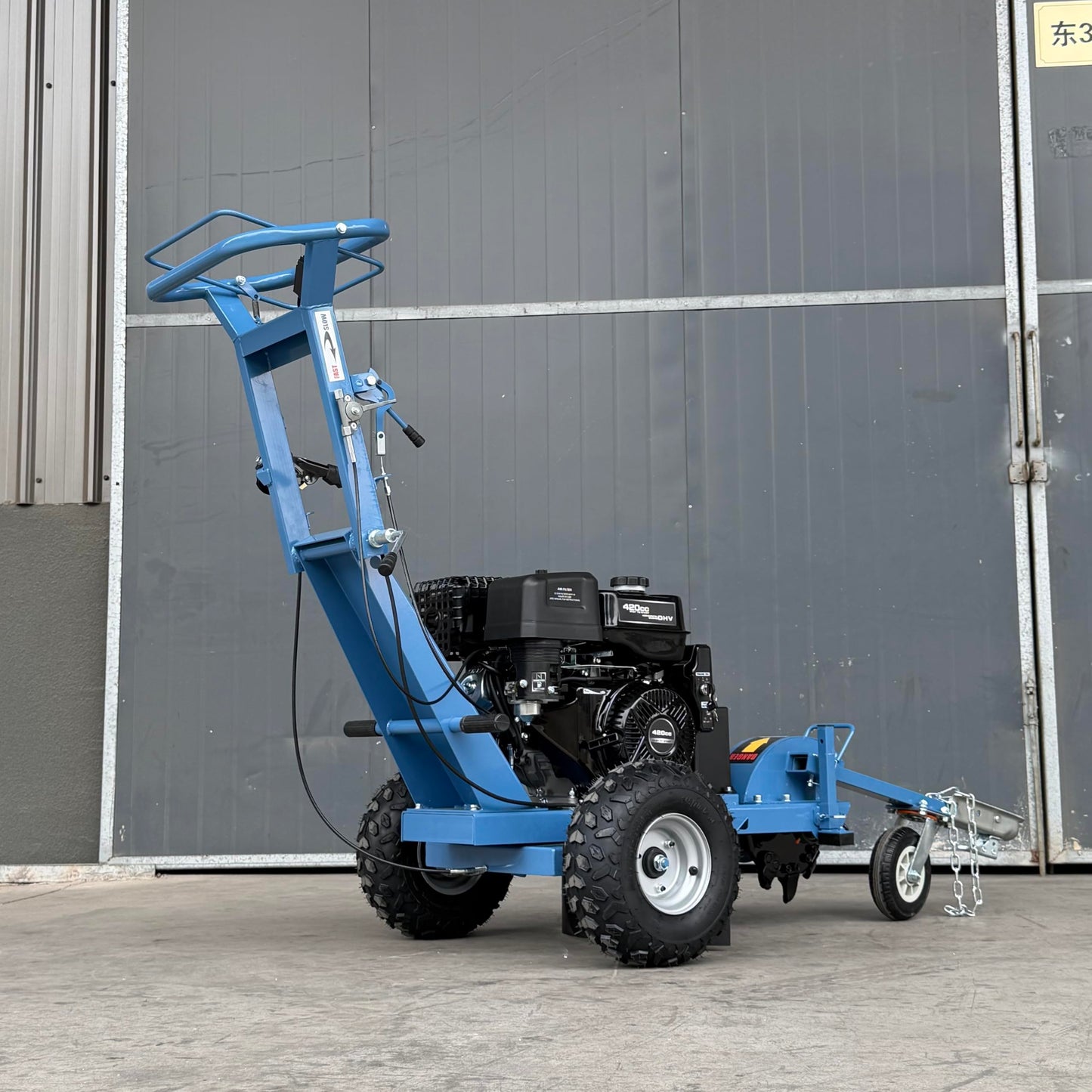 DIGMIGHT 5 Inch 15HP Gas Powered Wood Chipper Shredder Mulcher with 15HP Gas Stump Grinder, Leaf & Branch Shredder with Towbar, Emergency Stop Button, 5" Max Chipping Capacity for Wood Pellets