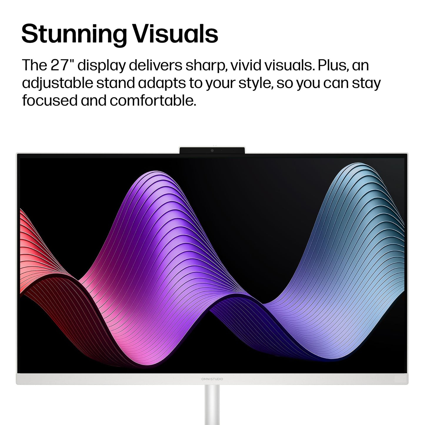 HP OmniStudio 27 inch All-in-One Desktop PC, FHD Display, AMD Ryzen 5 220, 16 GB RAM, 512 GB SSD, AMD Radeon 740M Graphics, Windows 11 Home, Cotton White, 27-cv0002 (2026)