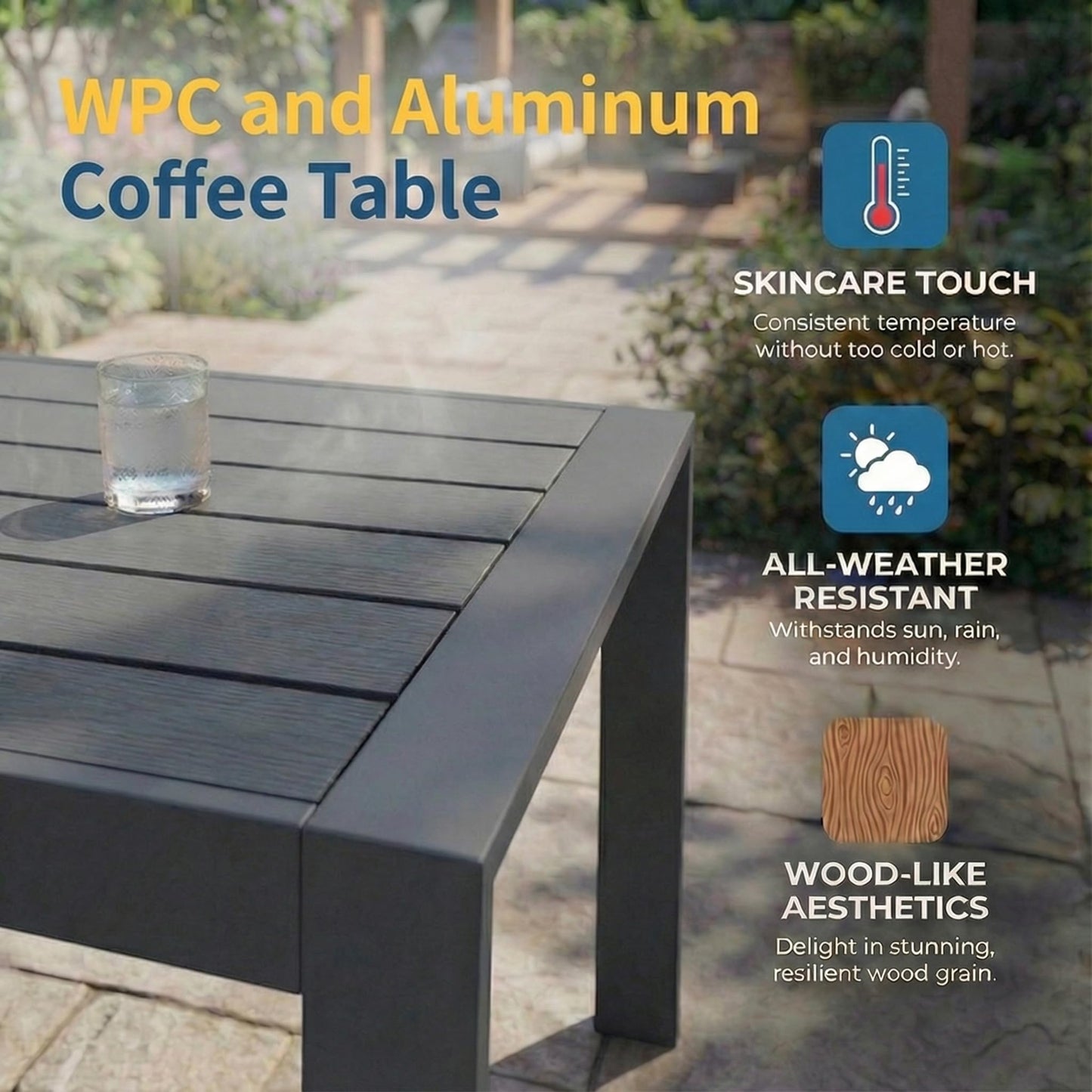 Solaste Aluminum Patio Furniture Set for All Weather, Oversized Metal Outdoor Furniture Set with 27.5" Deep Seating and 3.2" Wide Armrest, Outdoor Patio Conversation Sets with 10" Back Suport Cushion