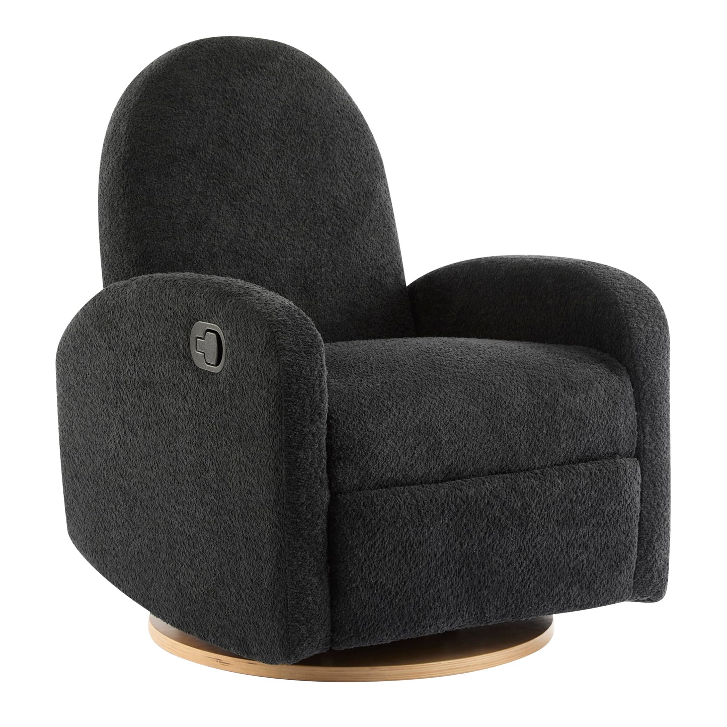 Merax Boucle 360 Swivel & Glider Recliner Chair, Soft Bedroom Sofa Chair with with Thicker Seat Cushion, Modern Home Theater Seating for Living Room Black