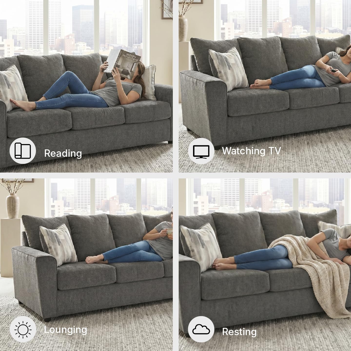 Signature Design by Ashley Stairatt Casual Sofa with Flared Arms, Gray