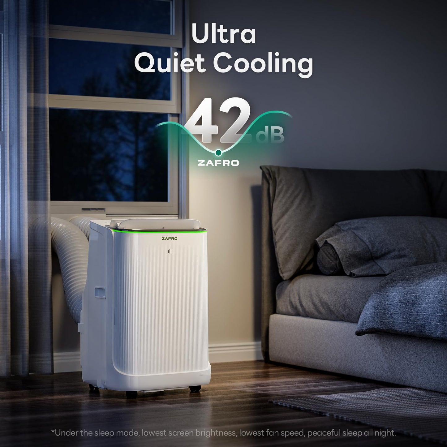 ZAFRO Smart Inverter Portable Air Conditioners, 12000 BTU (8000 BTU SACC) Dual Hose Portable AC Unit with Energy Saving/Ultra Quiet(42dB 2026)/Drainage-free Cool/APP/Remote for Multi-Scenario Use