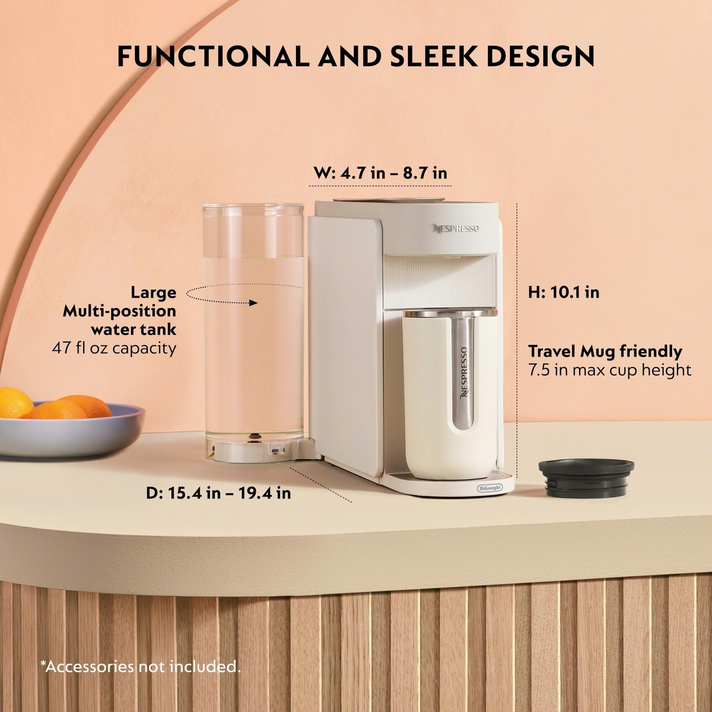 Nespresso Vertuo Up Coffee and Espresso Maker by DeLonghi, White