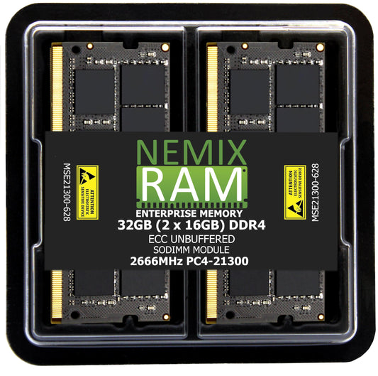 32GB 2X16GB DDR4 2666MHZ PC4-21300 2Rx8 1.2V CL19 260-PIN ECC Unbuffered SODIMM KIT NEMIX RAM Compatible with Synology NAS D4ECSO-2666-16G 21 Series RS1221RP+ RS1221+ DS1821+ DS1621xs+ DS1621+ DVA3221