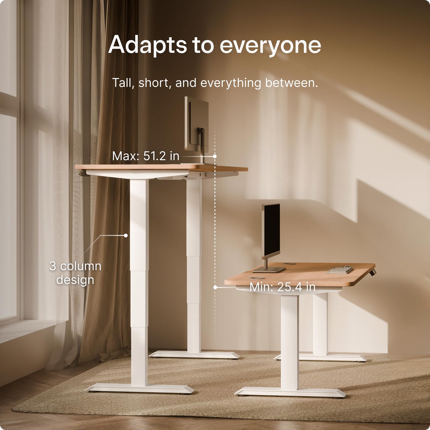 Desktronic Height Adjustable Standing Desk Frame — Ergonomic Sit Stand Desk Frame, Electric Dual Motors 353 lbs, USB & USB-C Charging, Wobble-Free, Touchscreen, 3 Memory Presets, Anti-Collision