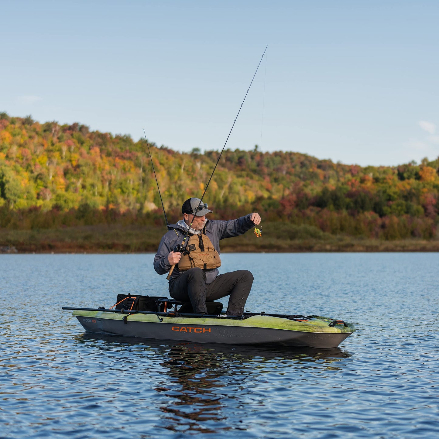 Pelican Catch Mode 110 Fishing Kayak - Premium Angler Kayak with Lawnchair seat - 10.5 Ft., Venom