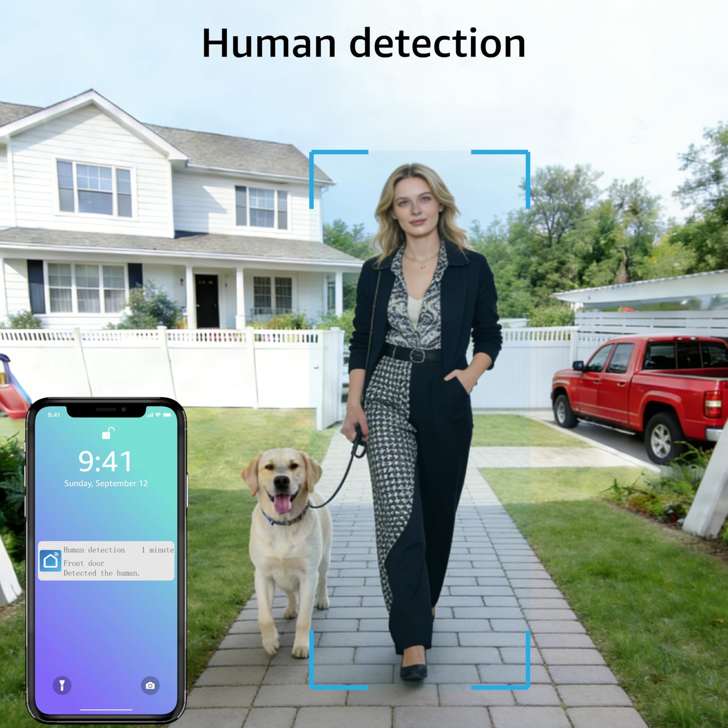 LUMOBELL House Video Intercom System for 2 Families, 1080P Wired Video Doorbell with Two 7-inch Touch Screen Monitors, WiFi 6 Remote App Unlock, RFID Access, 2-Way Audio, Night Vision for Apartment