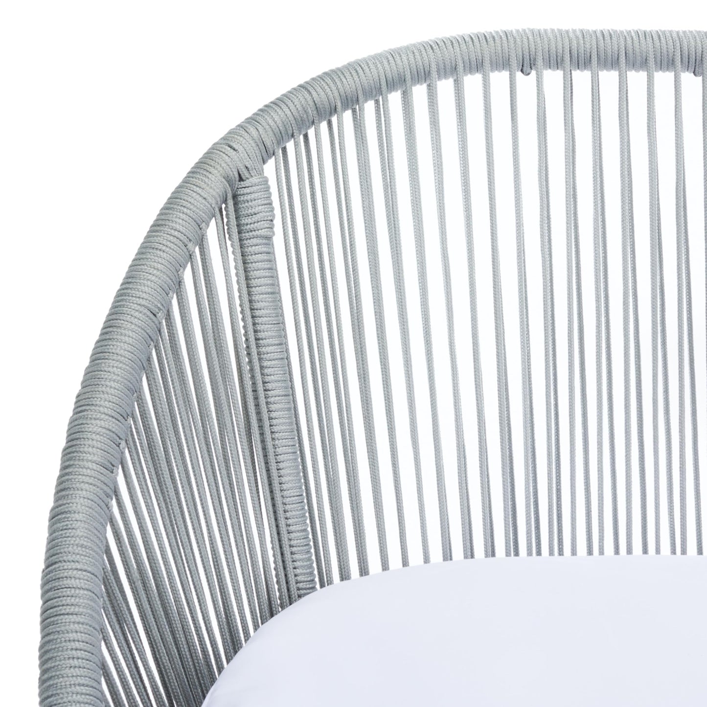 SAFAVIEH Outdoor Collection Halcott Grey/White Wicker 4-Piece Conversation Patio Set