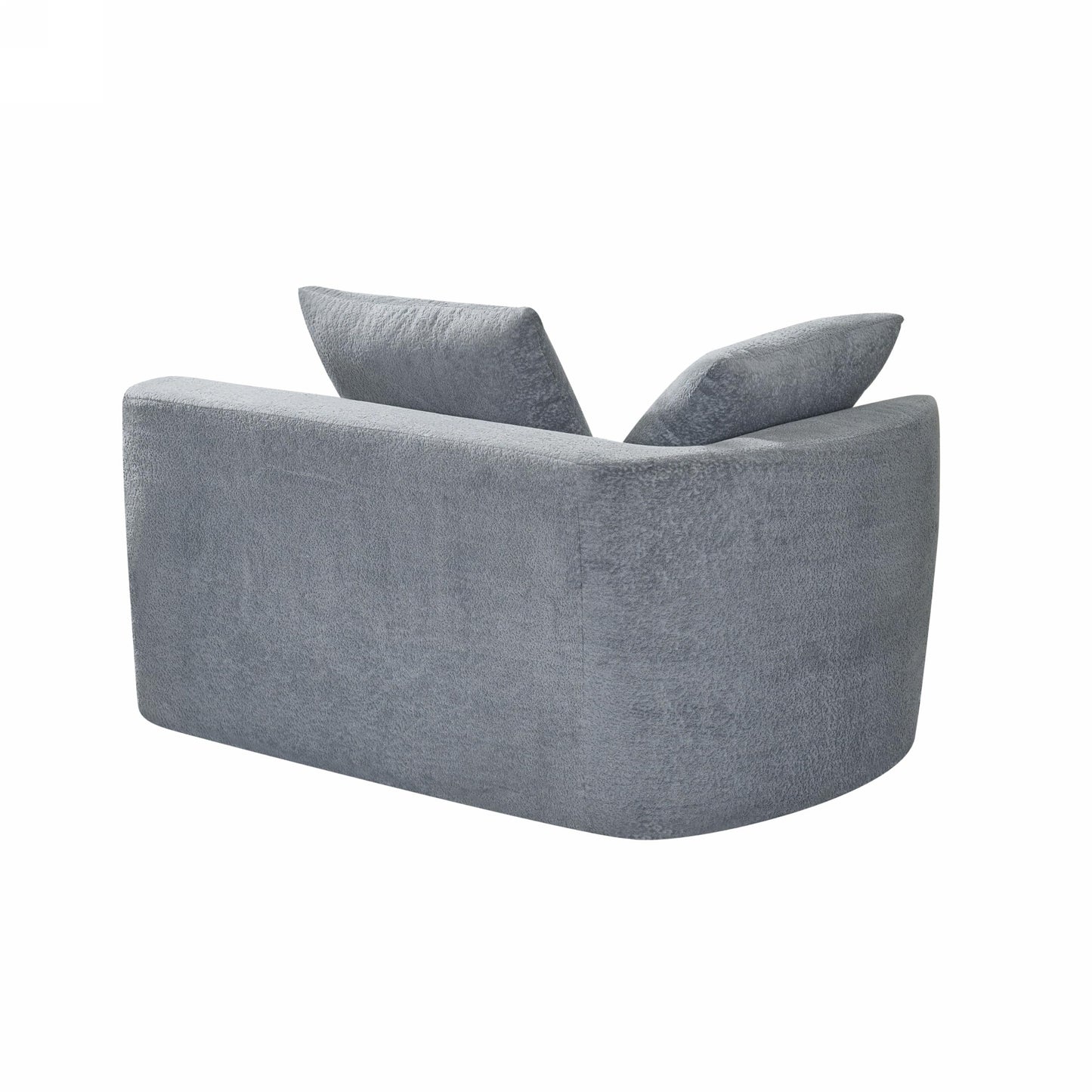 Christopher Knight Home 116" Modern Curved Sectional Sofa 2 Piece Set with Chaise Lounge High-Density Compressed Sponge Couch, Fully Assembled Right Hand Facing Sofa for Living Room Lounge, Light Grey