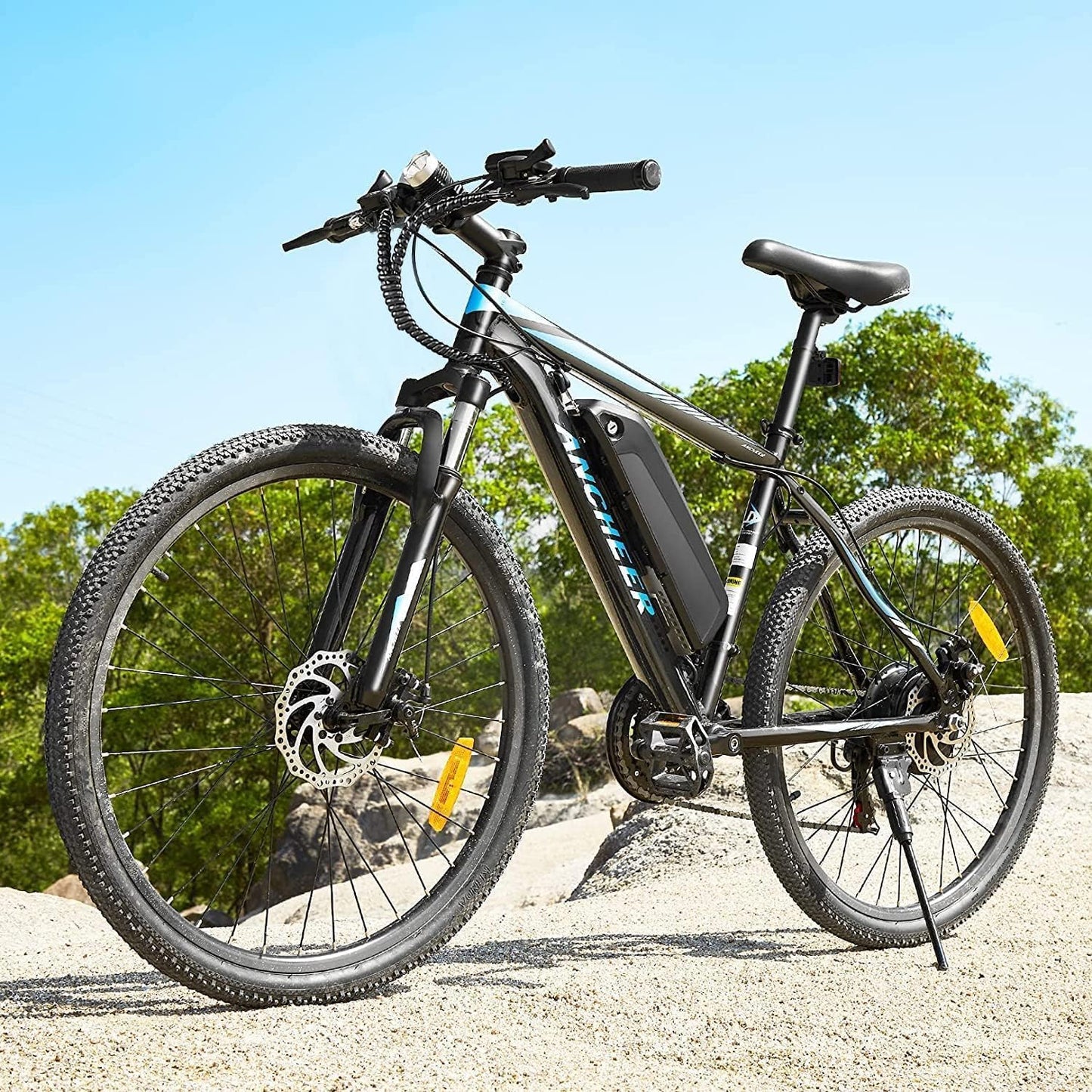 ANCHEER Electric Bike for Adults, [Peak 750W Motor] Electric Mountain Bike, 26" Sunshine Ebike, 55 Miles 20-22MPH Electric Bicycle with 48V/374Wh Battery, 7/21Speed, UL 2849 Certified (Green)