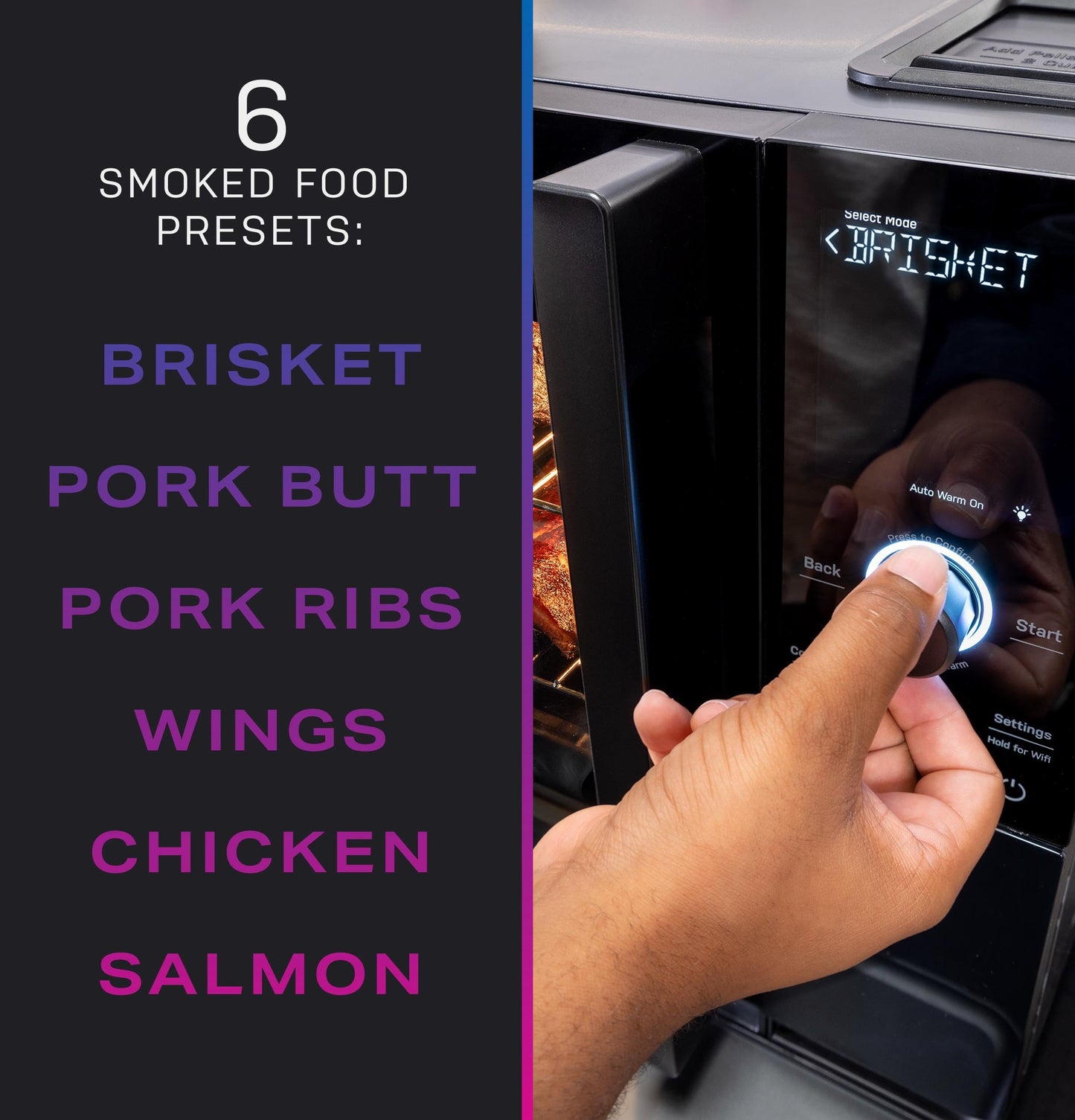 GE Profile™ Smart Indoor Pellet Smoker + Accessories Bundle, Includes Four 1lb Bag, Strainer, 20-pack of Drip Pan Liners, and Prep Tray, Stainless Steel, Carbon Black