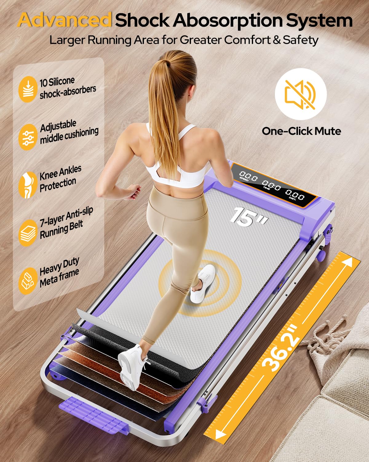 Trisomy 12% Incline Walking Pad Treadmill for Home, 3.5HP Walking Pad with Incline/Adjustable Height, 4 in 1 Under Desk Treadmill with Handle Bar, Foldable Treadmill 350LBS, APP & Remote, LED Display