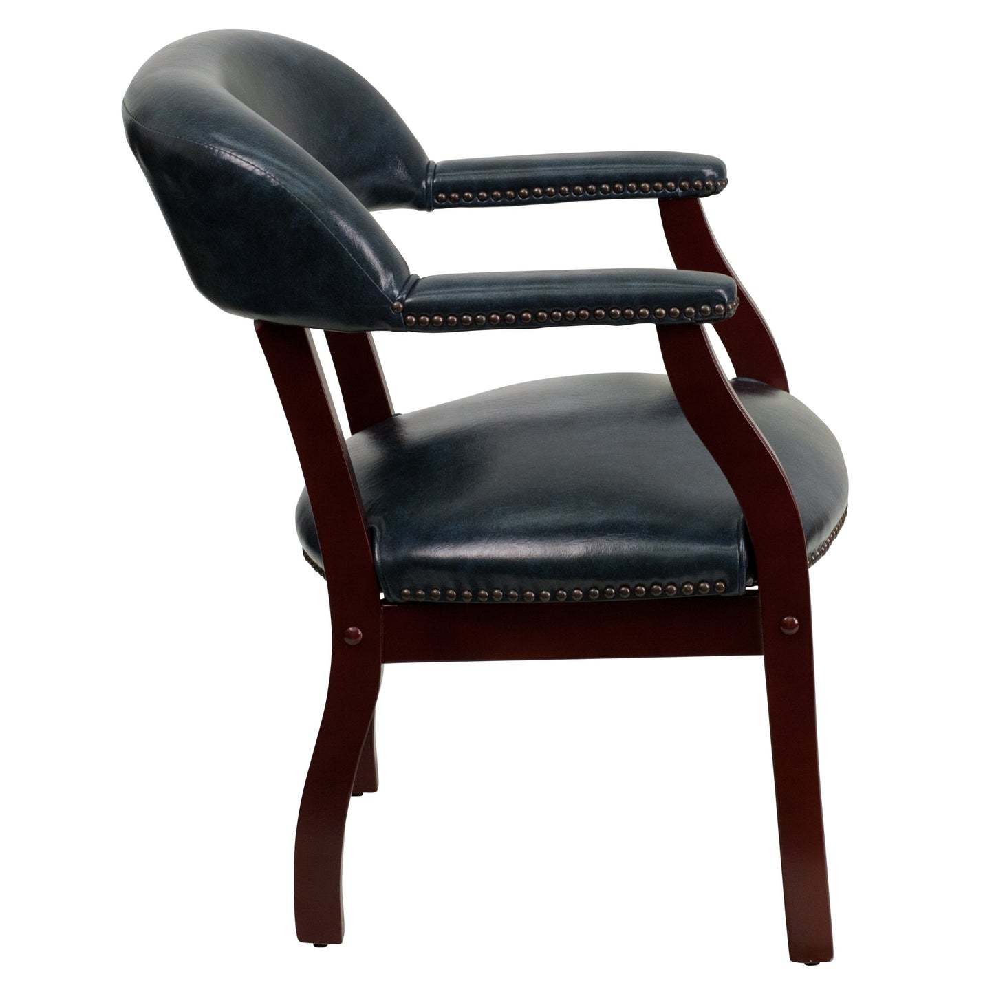 Flash Furniture Diamond Navy Vinyl Luxurious Conference Chair with Accent Nail Trim