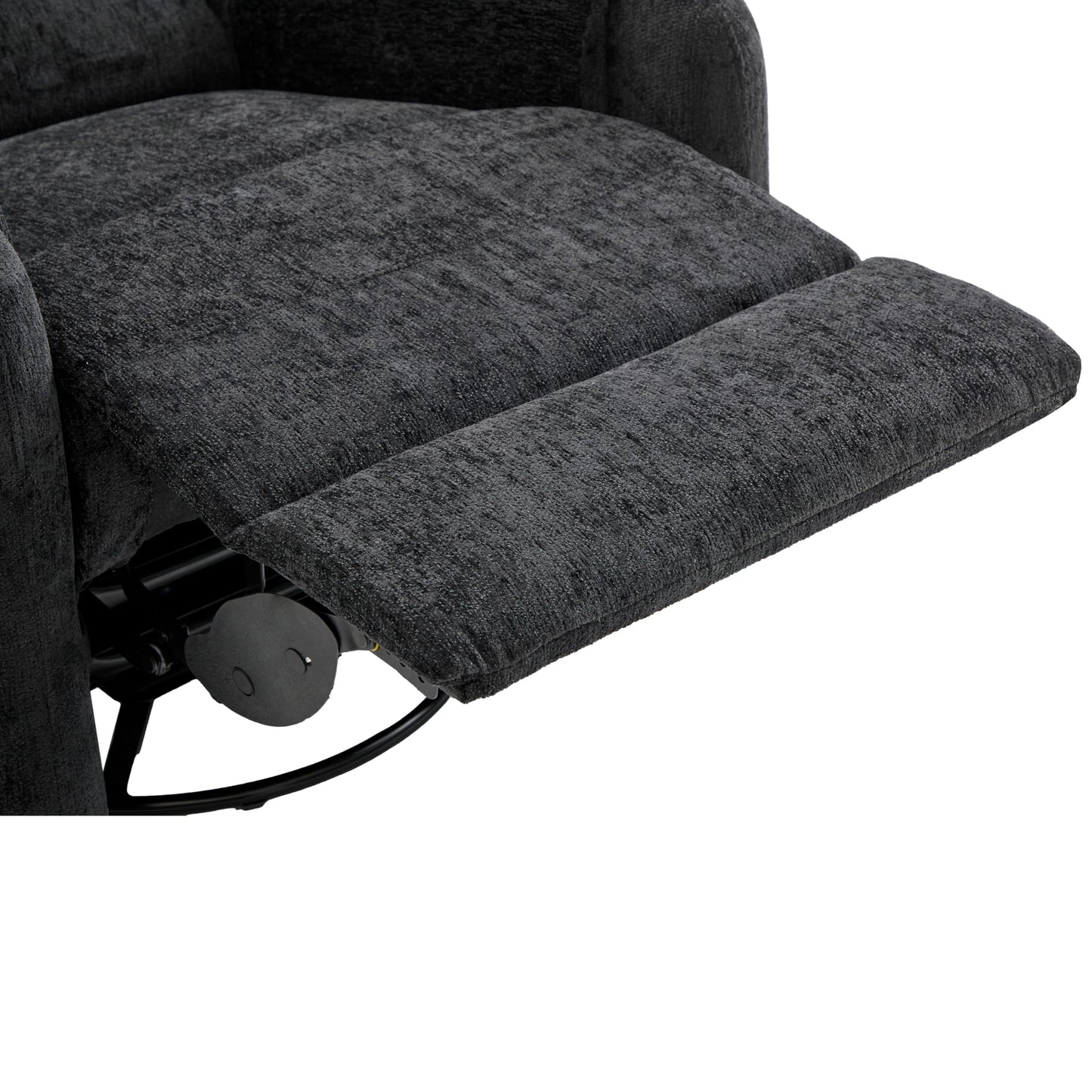 Christopher Knight Home Harper Massage Recliner Chair with 8 Modes, Chenille Upholstered Recliner Sofa, Swivel Massage Chair with a Side Storage Pocket for Living Room/Bedroom, Head Support, Black
