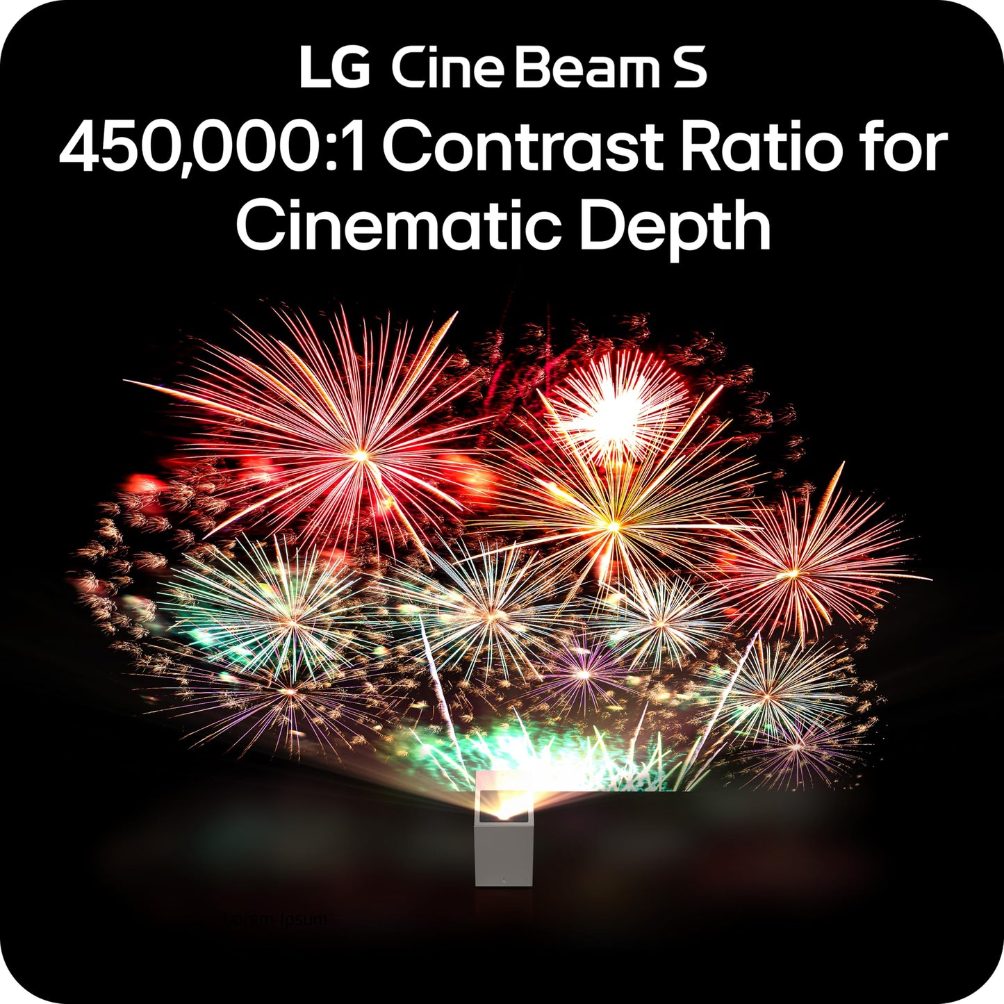 LG CineBeam S PU615U 4K UHD Ultra Short Throw Smart Projector, Auto Screen Adjustment, up to 100” Projection, up to DCI-P3 154%, 450,000:1 Contrast, Speakers with Dolby Atmos, HDR10, HDMI, USB, HID