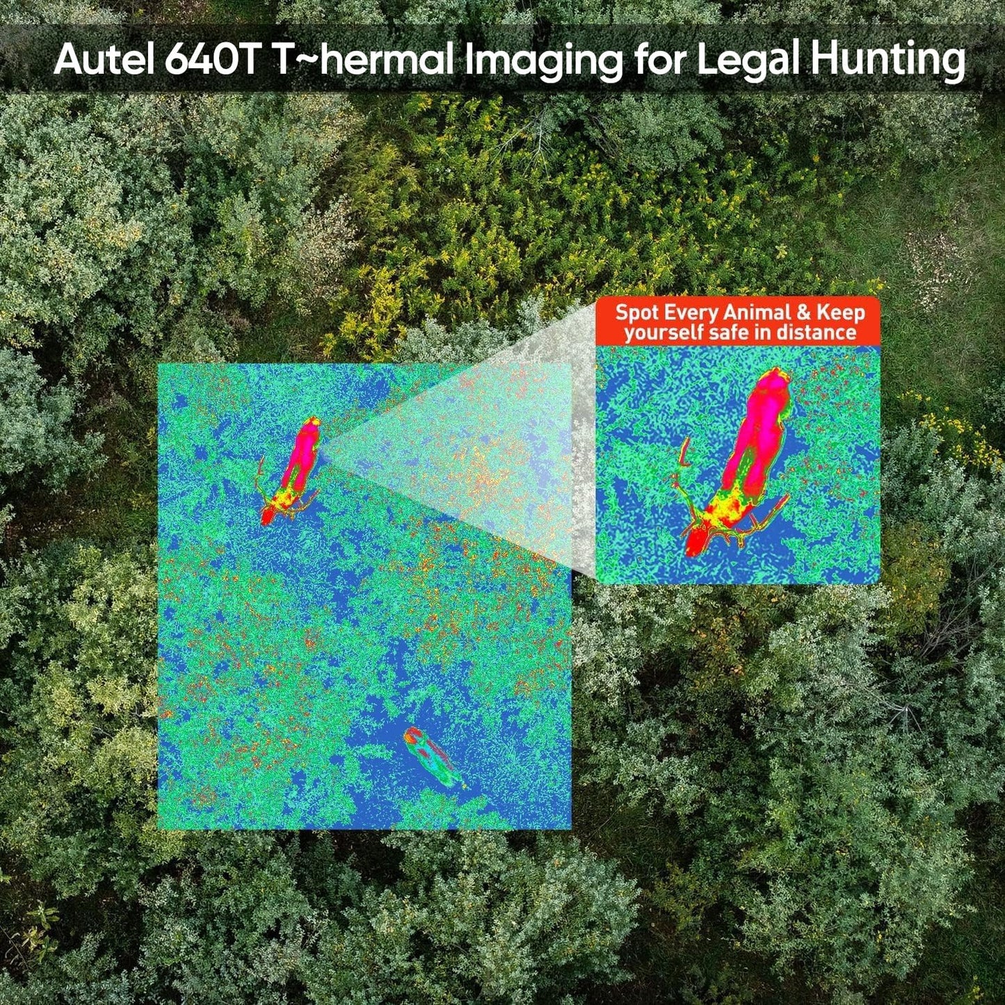 Autel Robotics EVO II Dual 640T Enterprise V3, Support Remote ID, 640 * 512@30 fps T~hermal Imaging, 0.8" RYYB CMOS 8K Sensor, DRI Ranges, 1-16x Zoom, 42 Mins,15KM Transmission