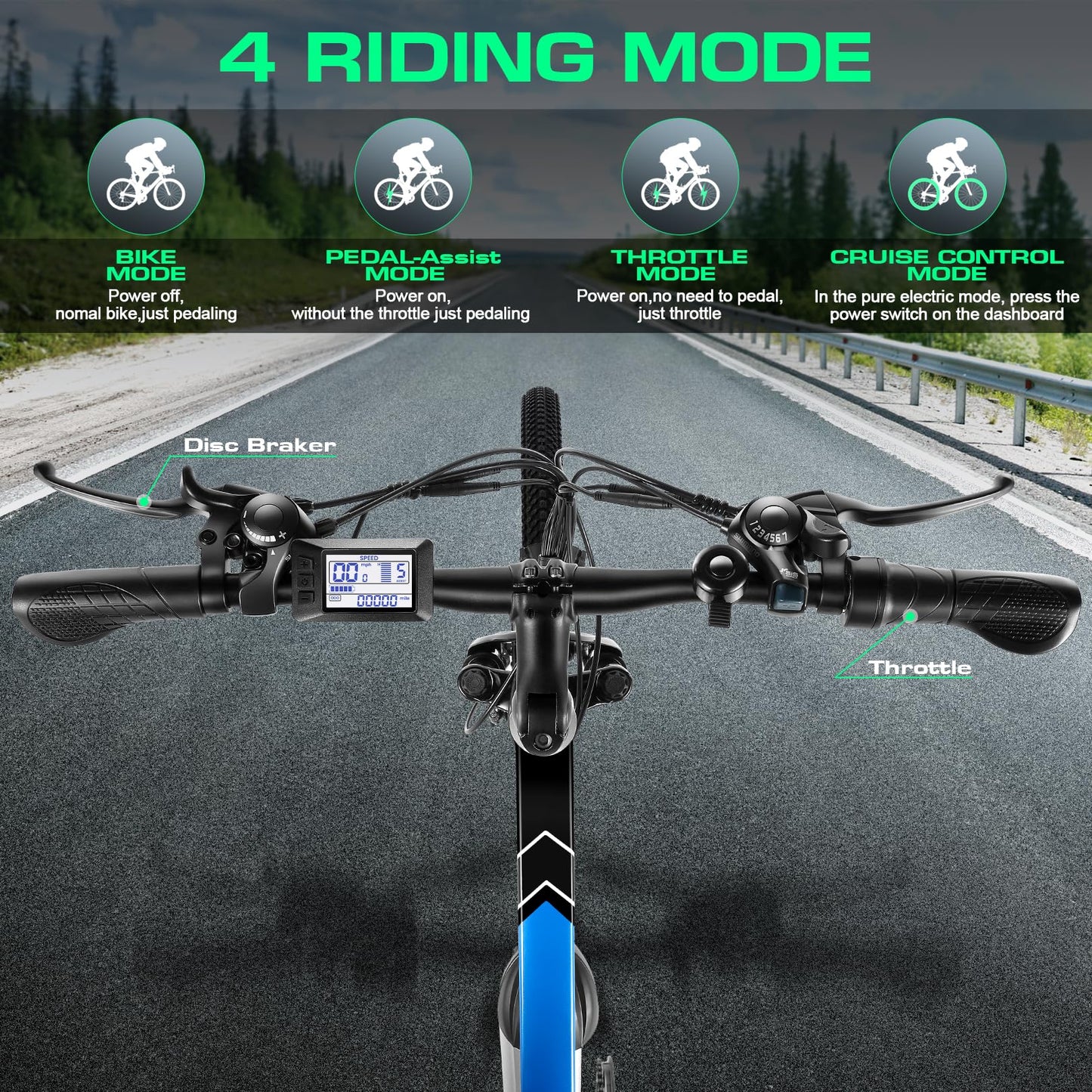 Vivi Electric Bike for Adults, Peak 750W Ebike 26" Electric Mountain Bike, 20MPH Adult Electric Bicycles Commuter Ebike with 48V Battery, Up to 50 Miles, 21 Speed, SGS Certified to UL2849