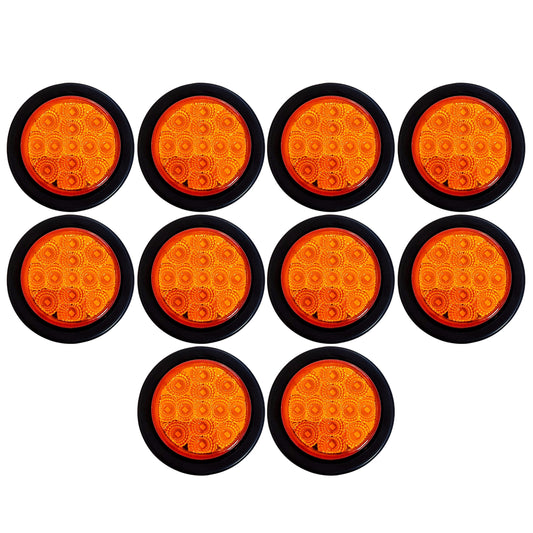 All Star Truck Parts 10x Amber LED Clearance Side Marker Lights Kit, 2.5in Round, Model ASA2513A10, Waterproof, 12V Sealed
