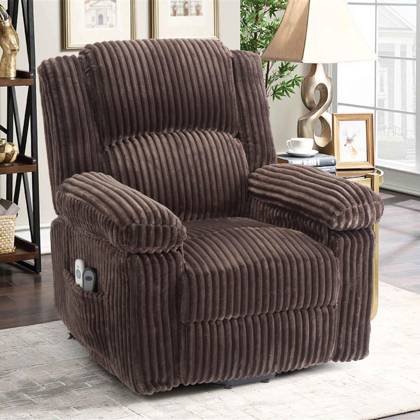 GarveeHome Power Lift Recliner Chair - Heat and Massage, Electric Lift Plush Recliner with Soft Padded Seat, Back Support & Armrests, Designed for the Elderly and People with Mobility impaired
