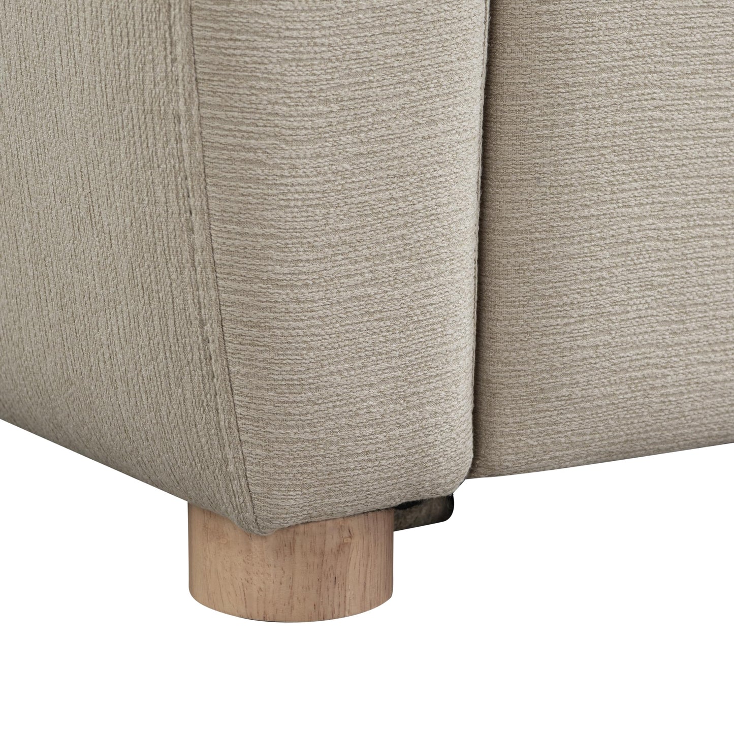 Serta Galway 66.5" Convertible Sleeper Loveseat, Full Size, Dreamcoil Comfort, FingerGuard Pinch Point Protection, Soft Woven Fabric, Beige