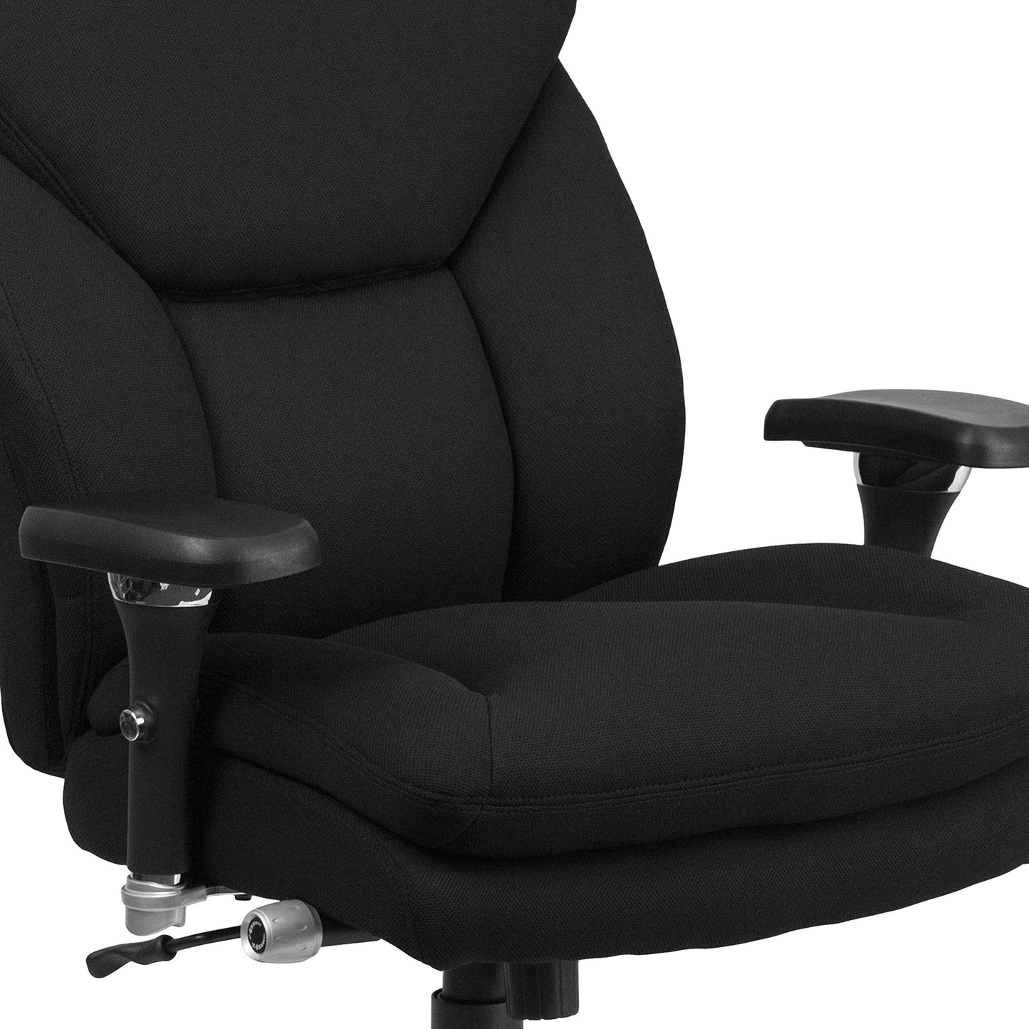 Flash Furniture Hercules Series Swivel Office Chair with Extra Wide Seat, Ergonomic High-Back Executive Chair with Padded Seat and Arms, Black
