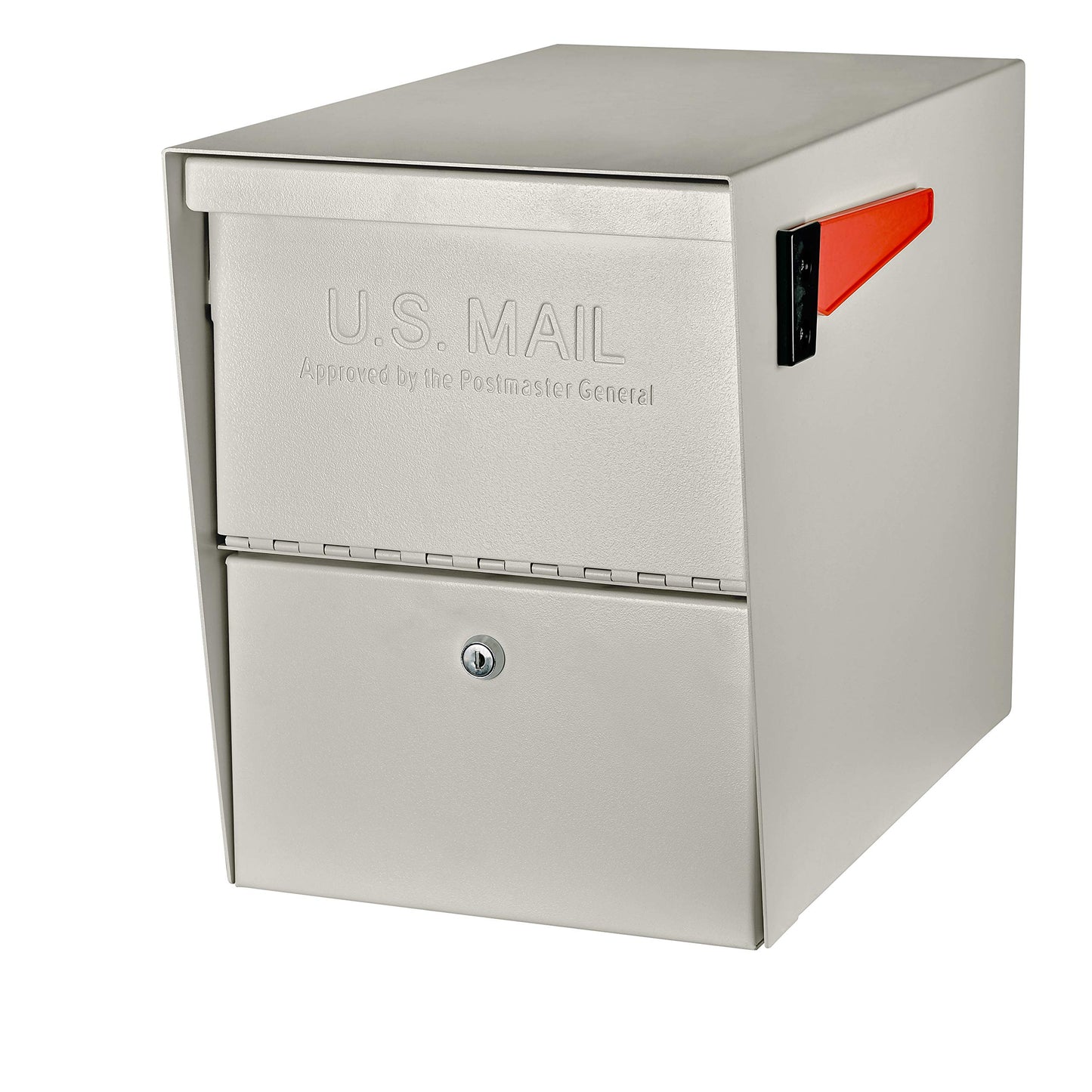 Mail Boss 7207 Package Master Curbside Locking Security Mailbox, Cream White