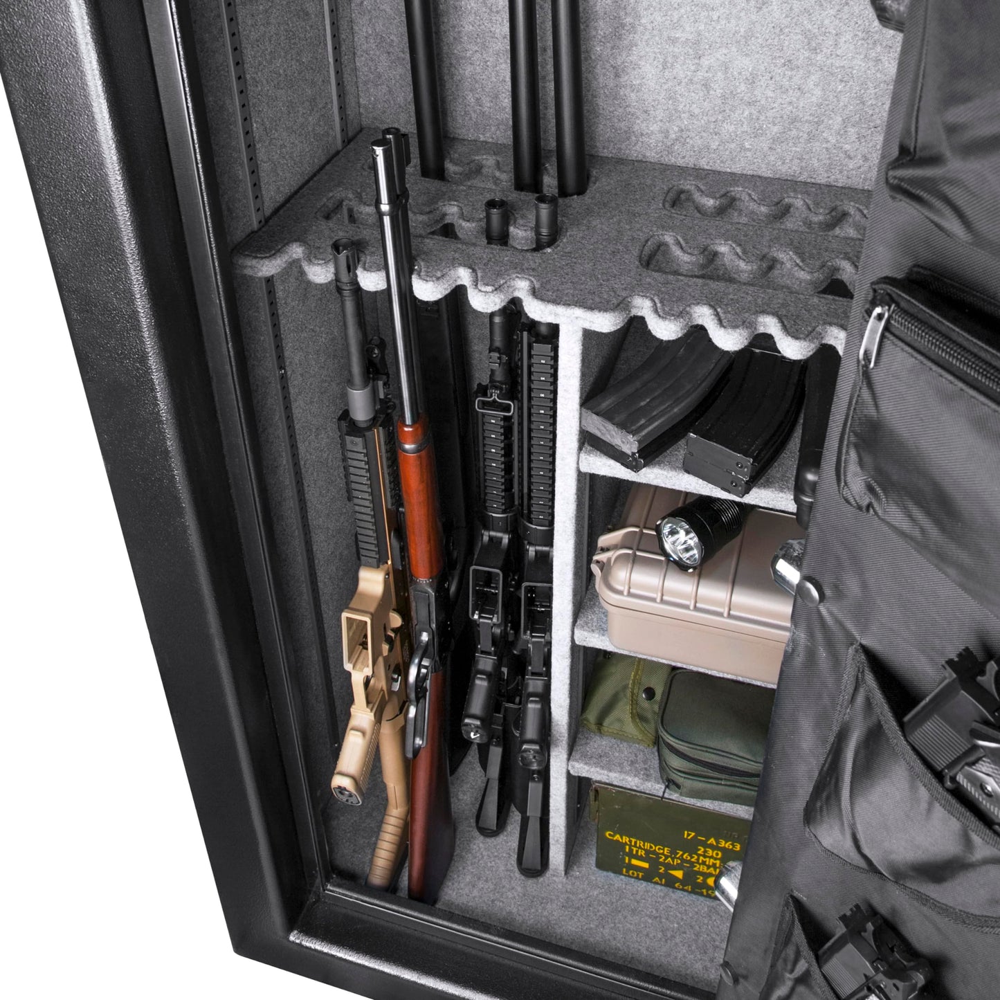 BARSKA Digital Keypad Fireproof Security Long Gun Safe Vault with Lock Out Mode, Silent Mode, Safe Alarm, Low Battery Warning - 11.87 Cu Ft Fire Safe - DOJ Approve - Gun Locker Safe Rifles and Pistols