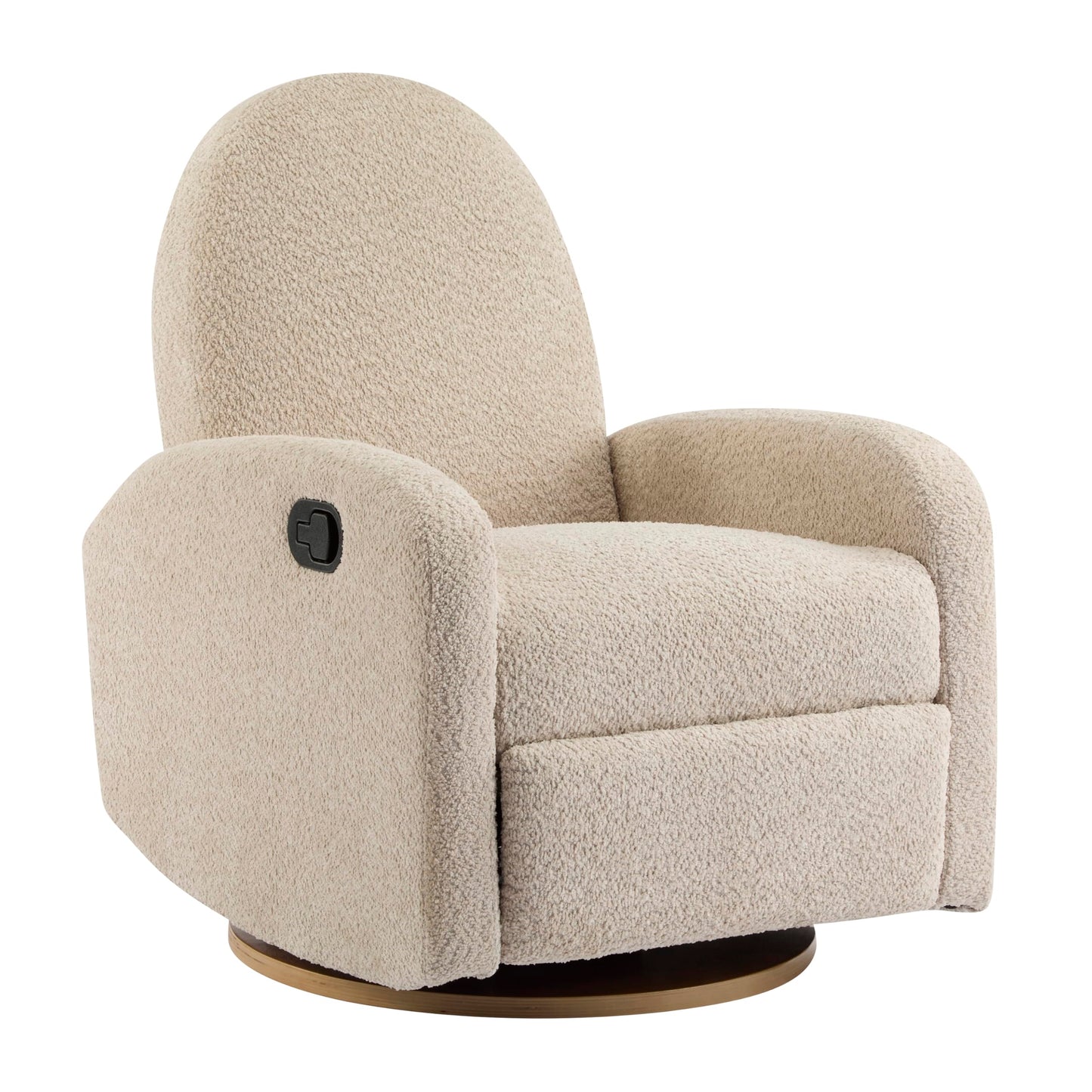 Merax Boucle 360 Swivel & Glider Recliner Chair, Soft Bedroom Sofa Chair with with Thicker Seat Cushion, Modern Home Theater Seating for Living Room Almond