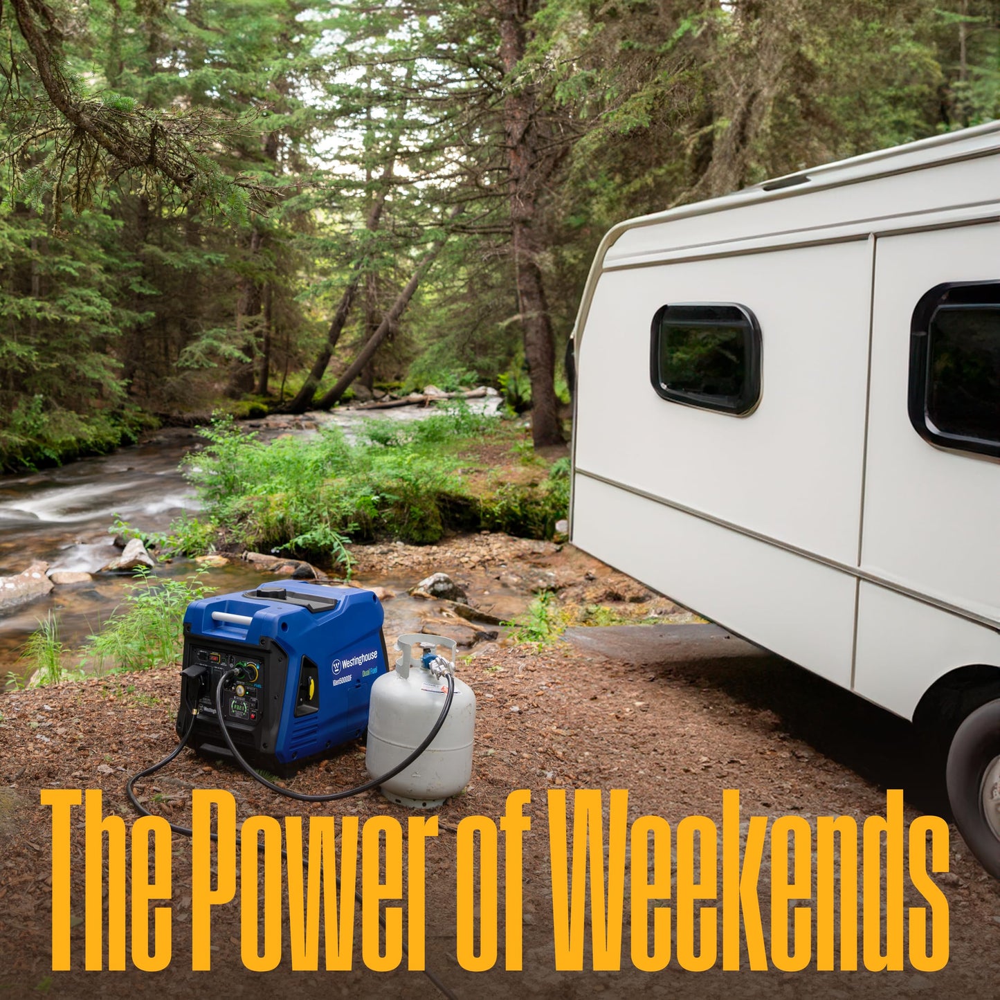 Westinghouse 5000 Peak Watt Super Quiet Dual Fuel Portable Inverter Generator, Remote Electric Start, Gas & Propane Powered, RV Ready 30A Outlet, Parallel Capable, Blue/Black