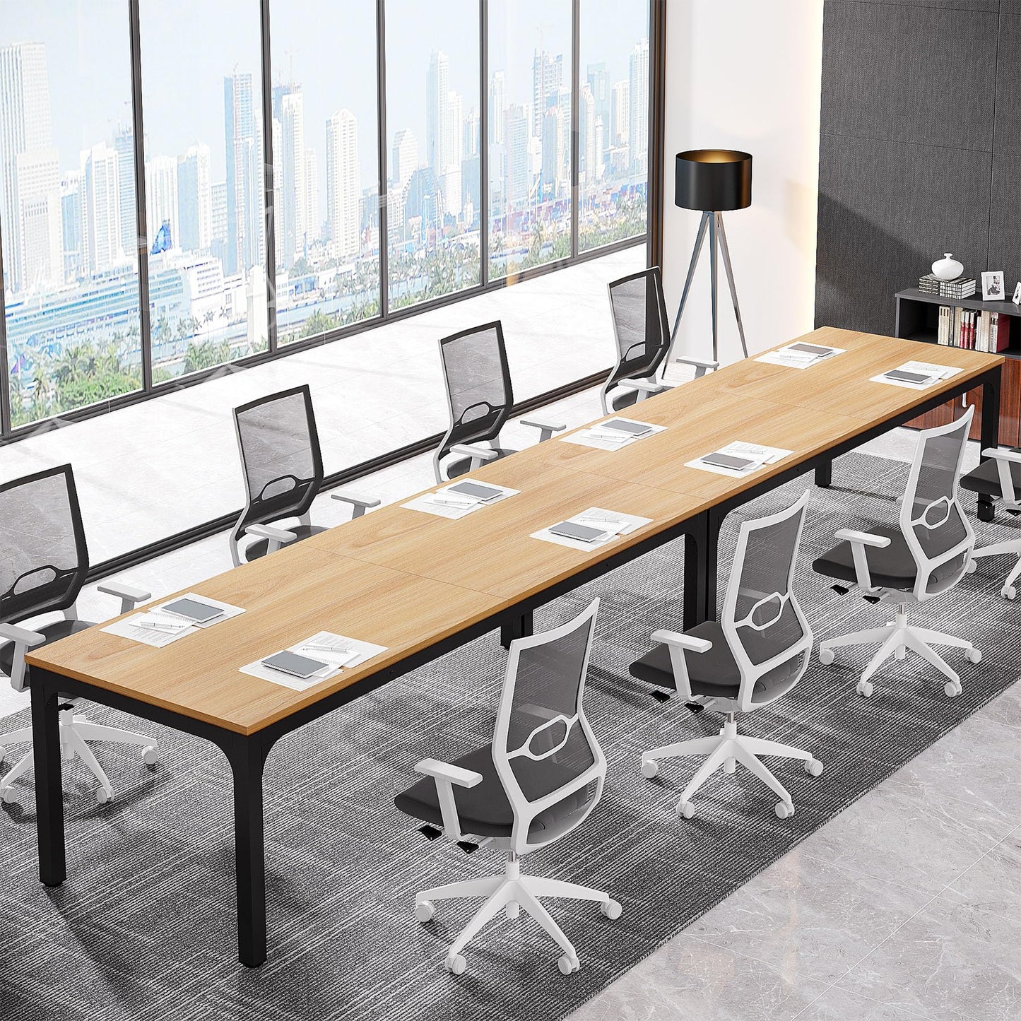 Tribesigns 6.5FT Conference Table, 78.7 Inche Rectangle Meeting Seminar Table, Large Business Tables for 6-8 People (Only Table)