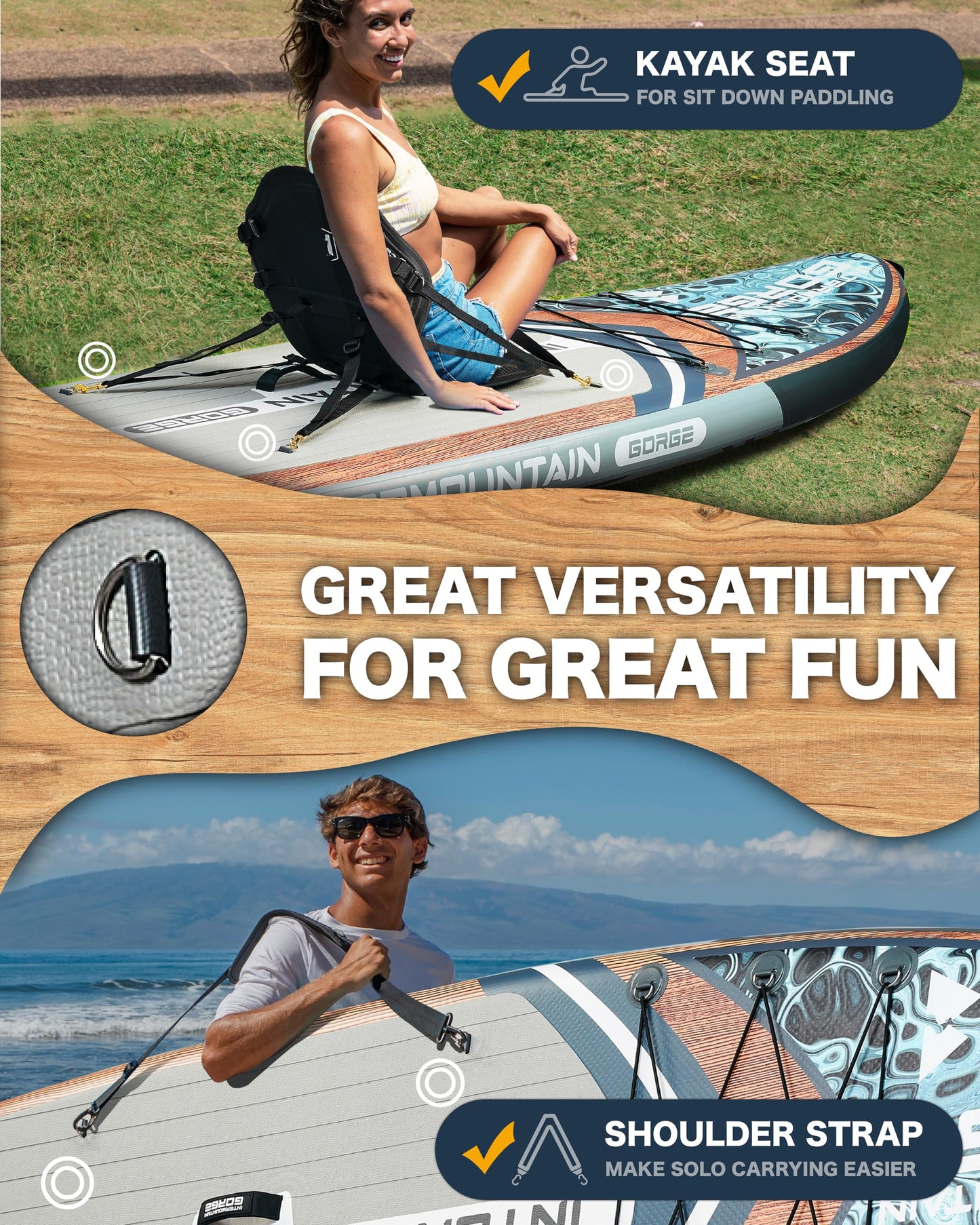 11'x34 Ultra Wide Inflatable Paddle Board, Stand Up Paddle Board &420lb Capacity for All Skill, Paddle Board for Yoga/Family, EVA Deck, US Fin, 100L Bag, High-Pressure Pump, Safety Leash
