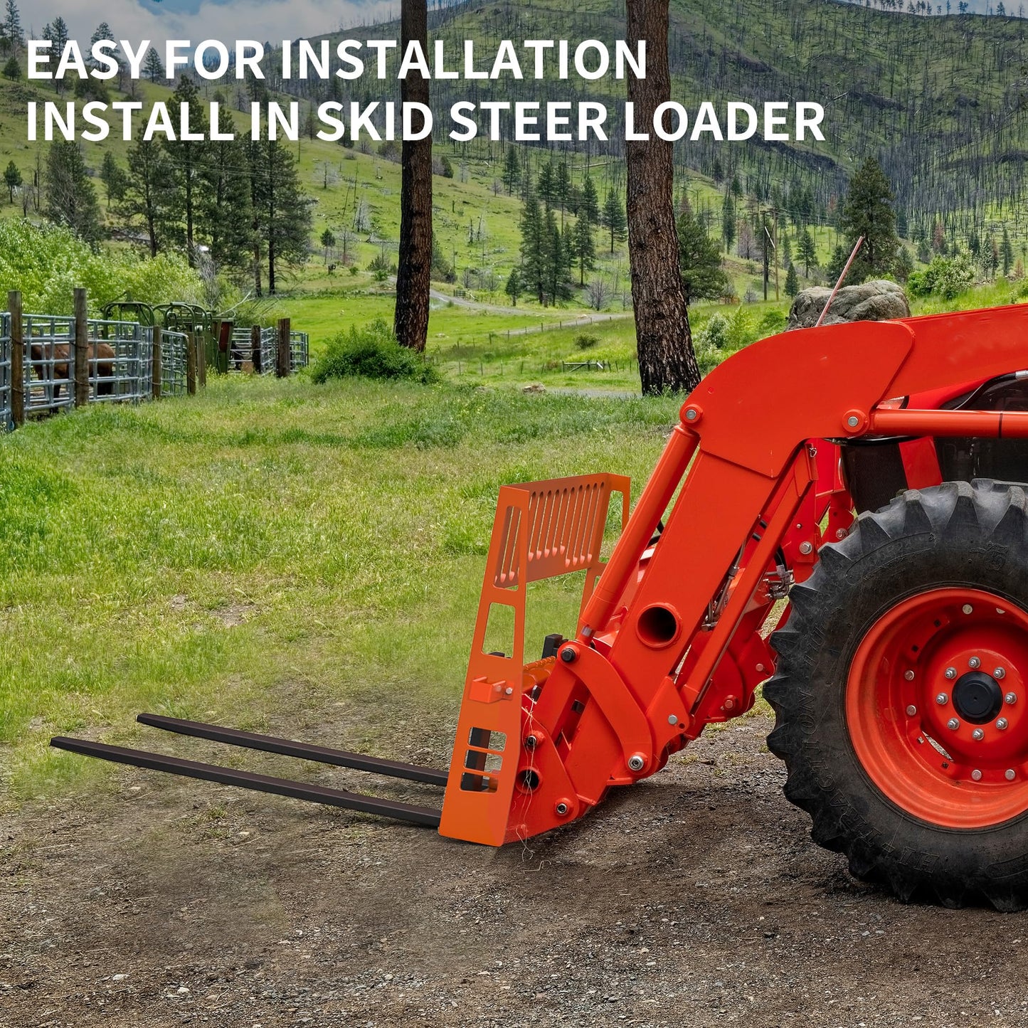 YITAMOTOR 45" 4000 lbs Pallet Forks Frame Attachment & 48" Forklift Blades