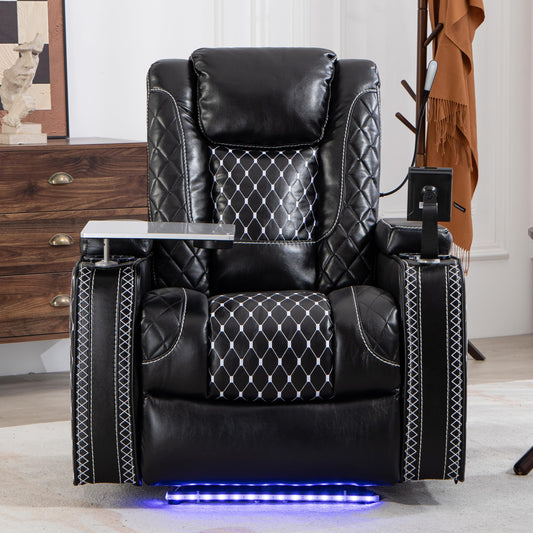 ERYE Multifunctional Zero Gravity Recliner Chair Power Infinite Reclining Armchair W/LED Light Strip for Living Room, Bedroom, Power Reclining Home Theater Seating Armchair