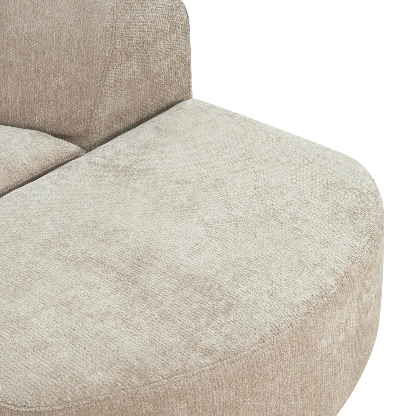 Christopher Knight Home Midel 111" Modular L-Shape Sofa Couch with Chaise Lounge, Modern Boneless Sofa for Living Room, Fabric Upholstered Cloud Couch with Deep Seat, Dark Beige
