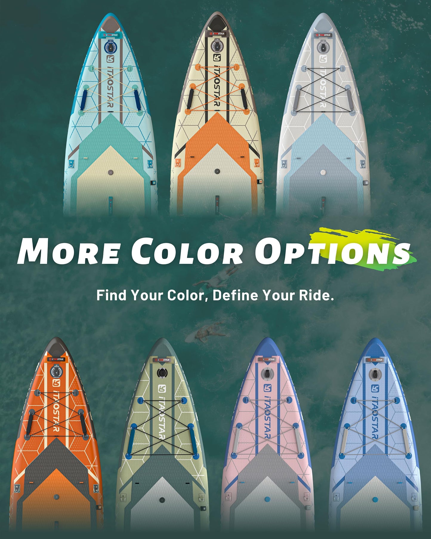 iTAOSTAR C03EP 35" Wide Paddle Board, More Fun Inflatable Paddle Board with 5 Fins，12 Foot Stand Up Paddle Board with Premium SUP Accessories for Familly of All Skill Levels