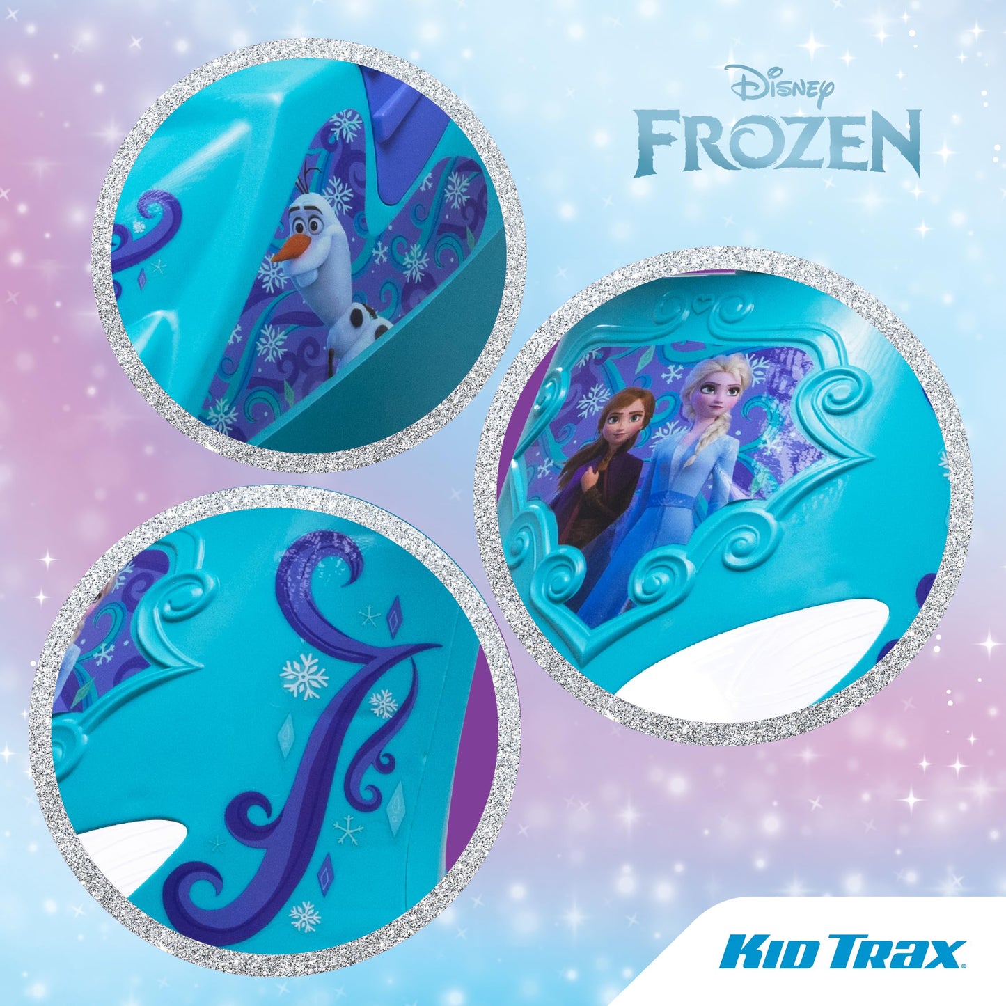 Kid Trax Disney Frozen Kids Scooter Ride On Toy, 6 Volt, Kids 3-5 Years Old, Max Weight 55 lbs, Single Rider, Battery and Charger Included, Blue