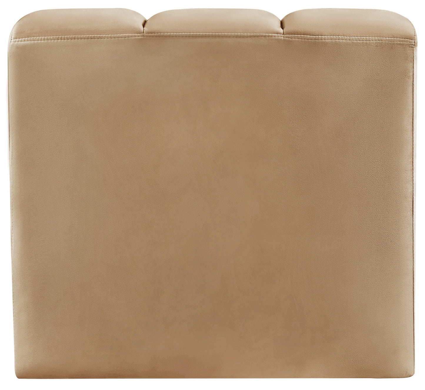 Meridian Furniture 103Camel-CC Arc Collection Modern | Contemporary Curved Corner with Soft Camel Velvet, Channel Tufting, Modular for Limitless Configurations, 33" W x 31" D x 30" H, Camel