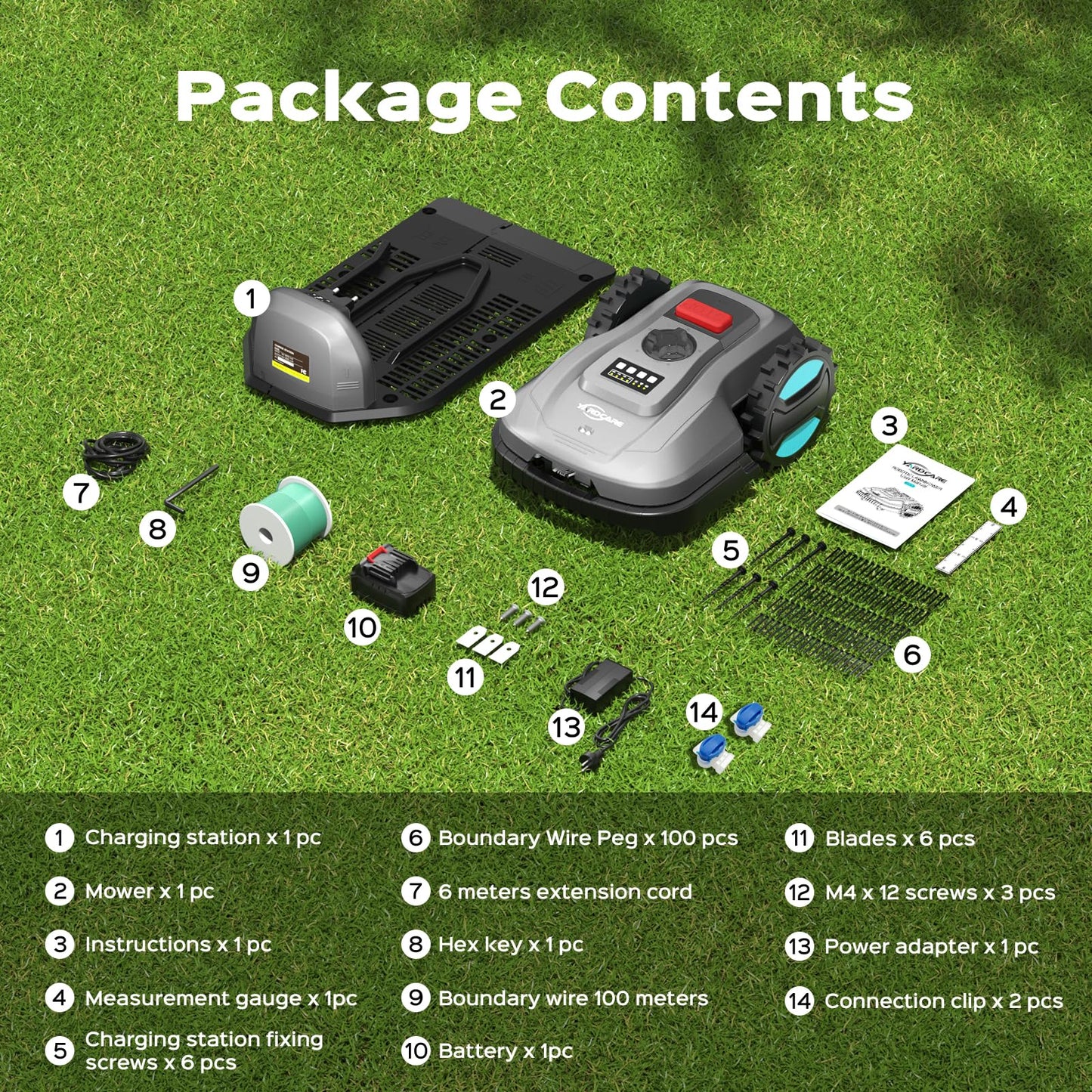 2026 New Robot Lawn Mower with App Control – Features Adjustable Cutting Height, Auto-Charging, Obstacle Detection and Brushless Motor for Lawns Up to 1/8 Acre, Deep Gray
