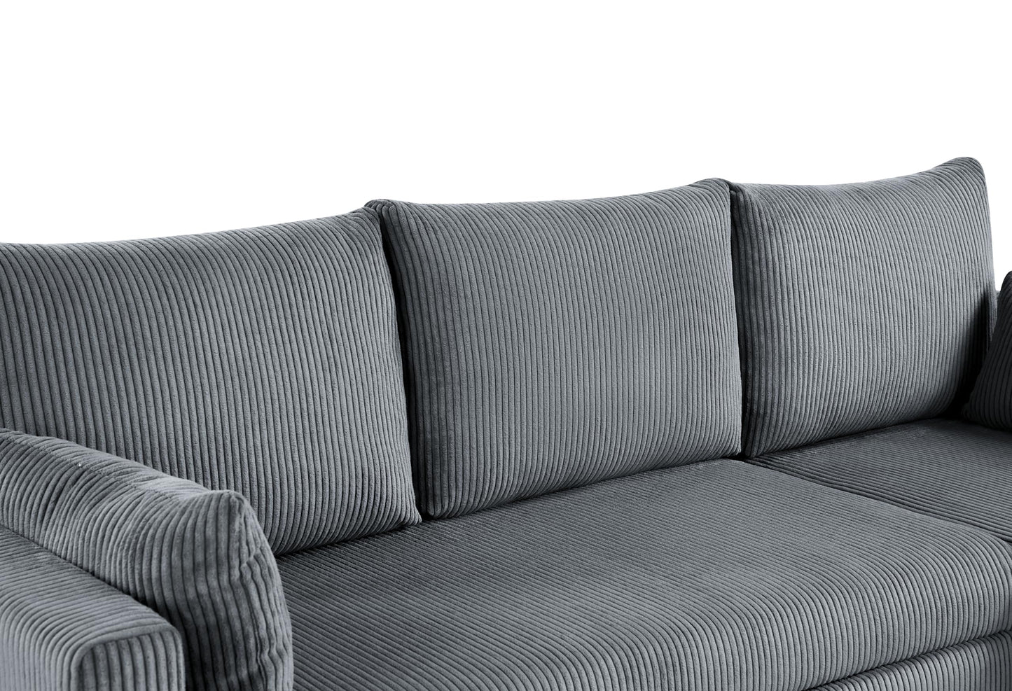 Eafurn 85" L Shaped Sectional Sofa Couch Convertible Pull Out Sleeper Bed for Living Room, Deep Seat Corner Sofa Bed with Reversible Storage Chaise, Side Pockets and Throw Pillows