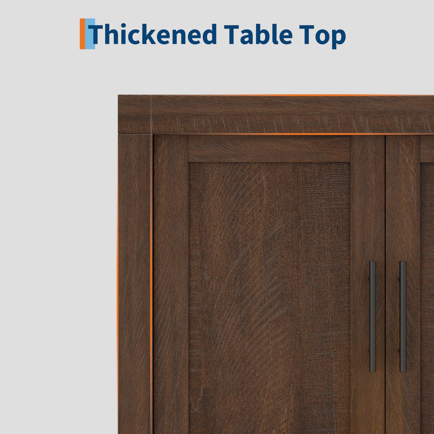 GarveeHome 70.8 in Sideboard Buffet Cabinet with Storage, Mid Century Modern Accent Cabinet with 4 Doors, Wood Coffee Bar Media Console Credenza for Living Room, Kitchen, Hallway, Brown