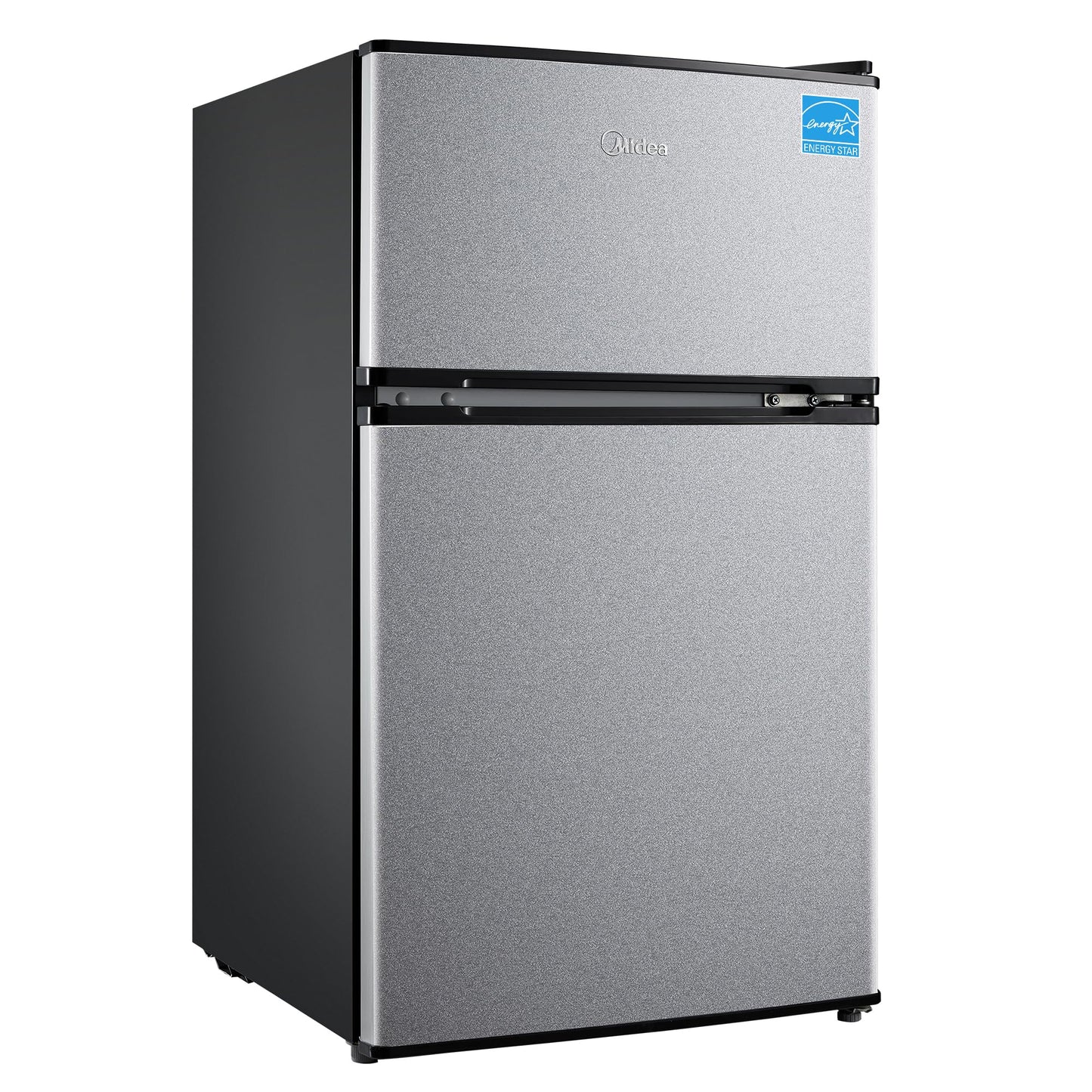 Midea WHD-113FSL 3.1 Cu Ft Compact Fridge with Freezer, Energy Star Certified Mini Fridge with Interior Light, Adjustable Shelves, Perfect for Office, Dorm, Bedroom, Silver