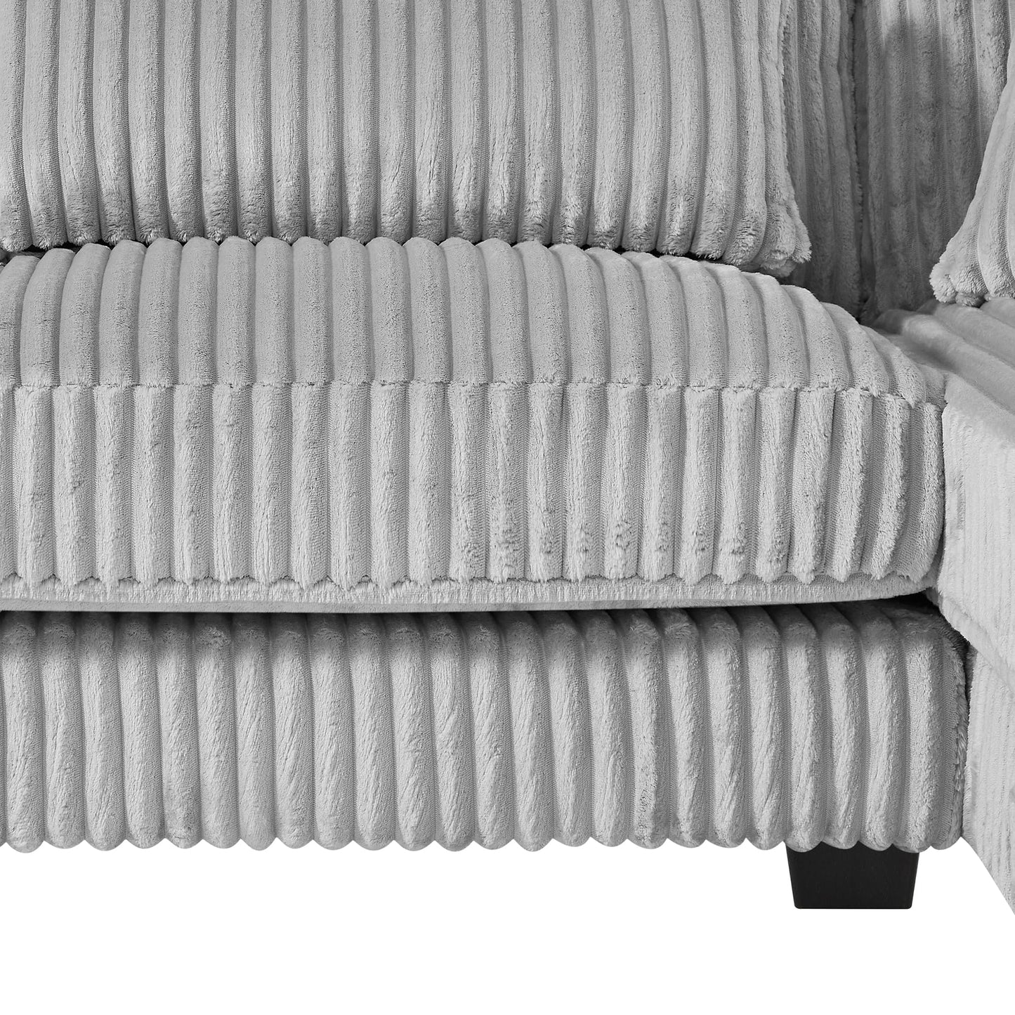 ERYE 129-Inch U-Shaped Sectional Sofa Couch W/Right Facing Chaise Lounge,Oversized Corduroy Upholstered Corner Modular Sofa Couch with 7 Toss Pillows for Living Room Sets