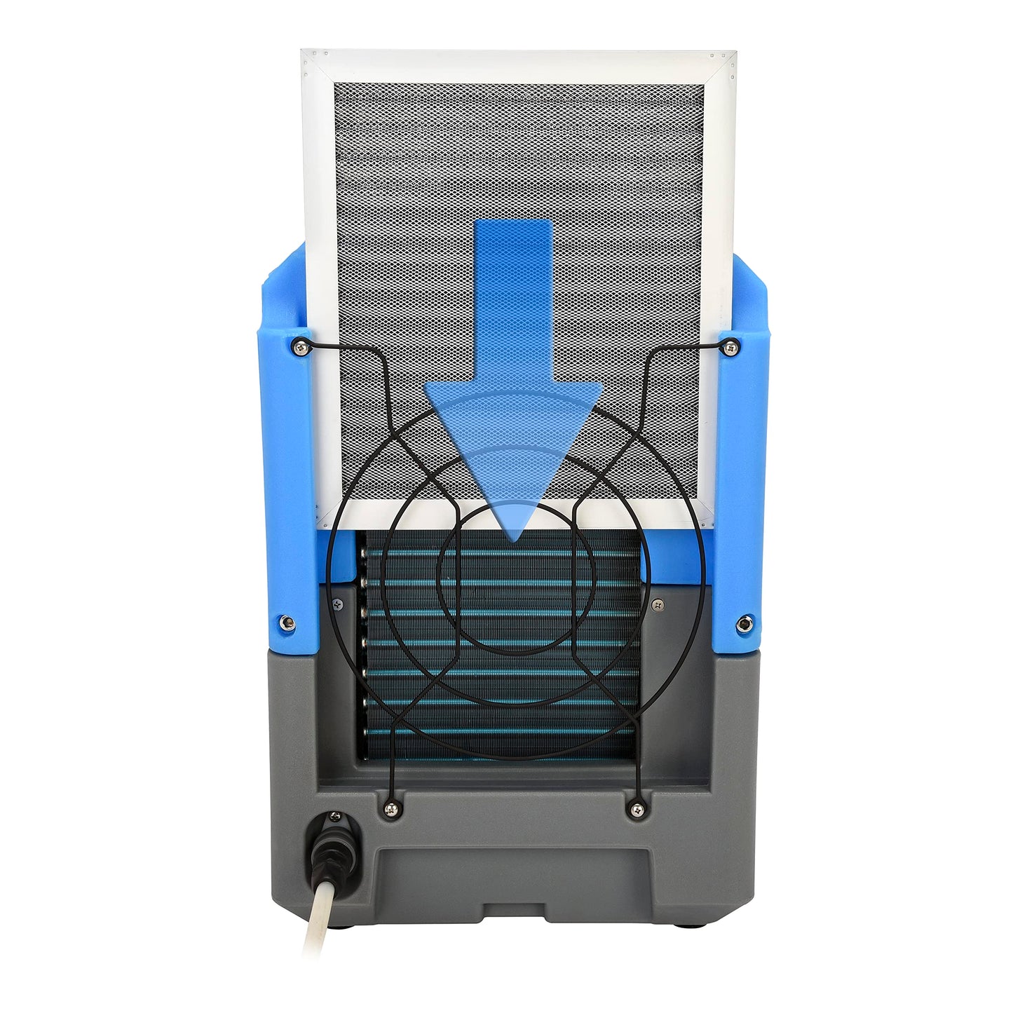BlueDri 150PPD Low Grain Refrigerant (LGR) Compact Portable Commercial Dehumidifier Industrial Water Damage Equipment for Home and Basements, DH76, Blue