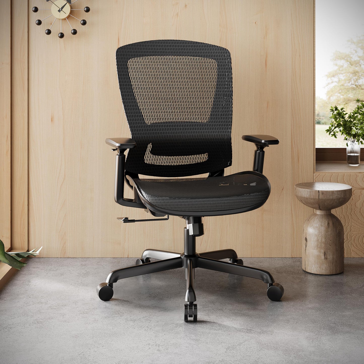 ELABEST Ergonomic Mesh Office Chair,Comfy Computer Desk Chair - BIFMA 5.1 Certified Commercial Swivel Task Chair for Home Office - Adjustable Lumbar Support & Armrests,Tilt Function,Wide Seat (Black)